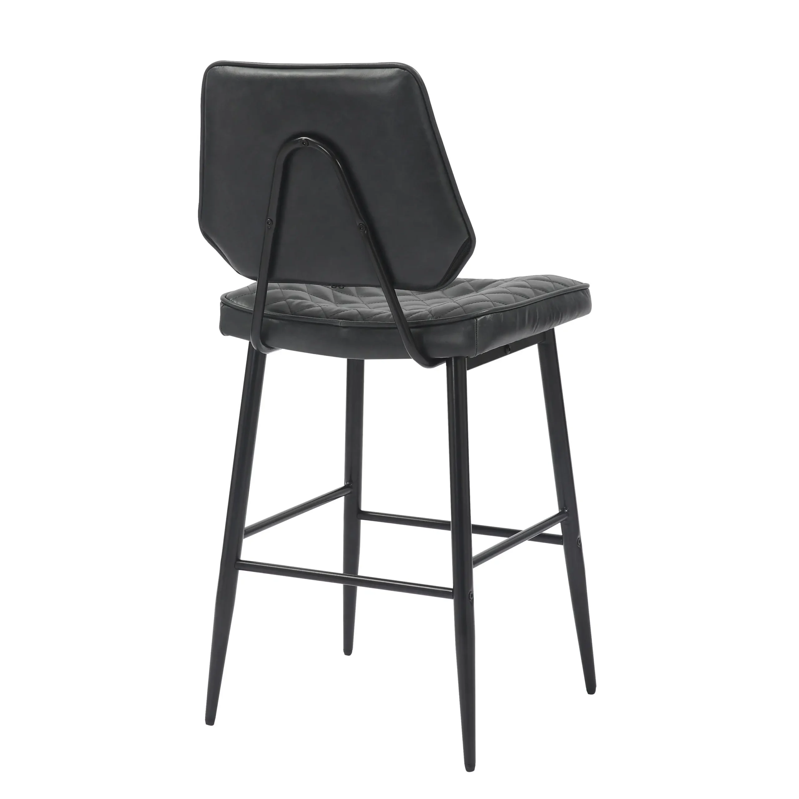 Garrick Real Leather Black Bar Stool - Image 7