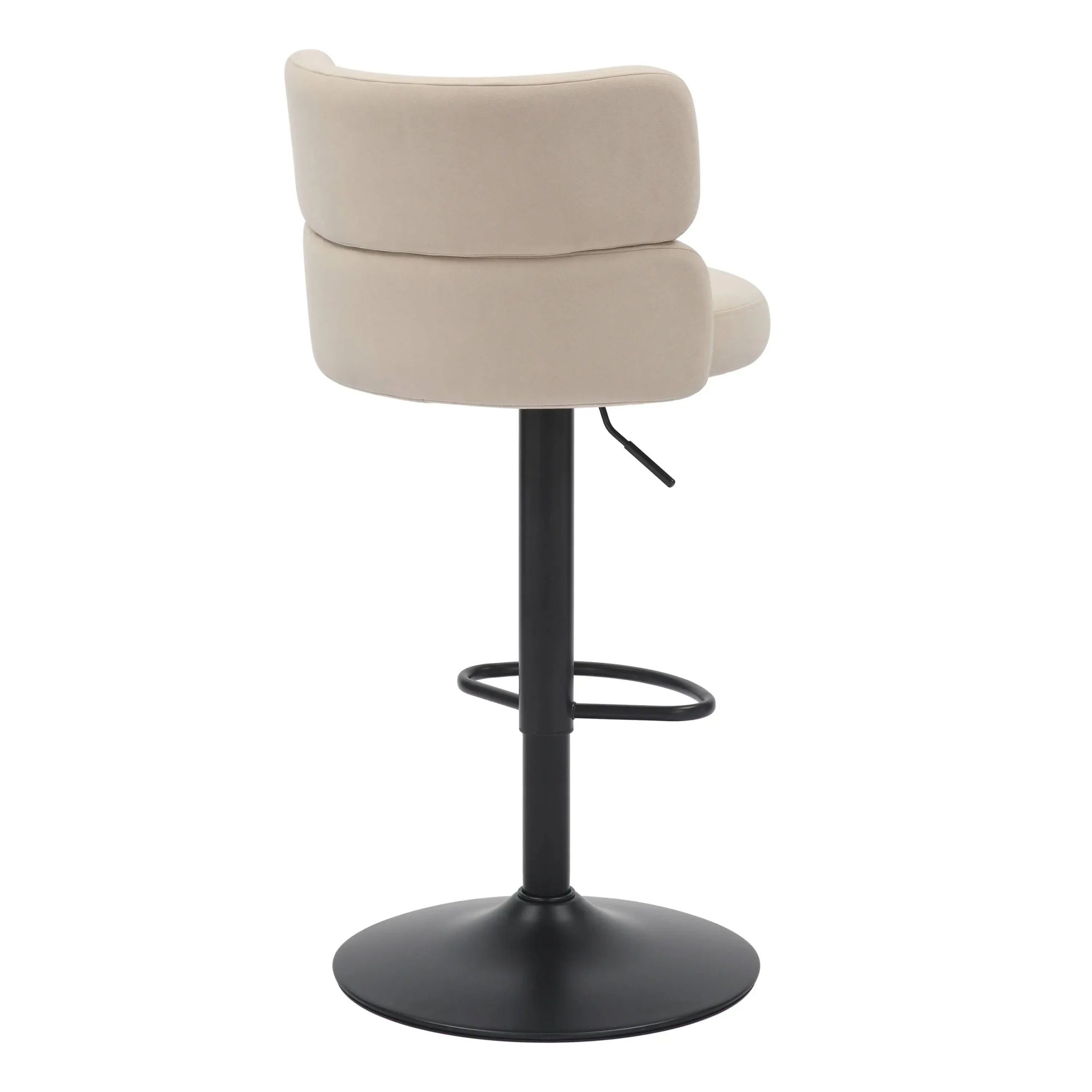 Mason Brushed Velvet Cream/Black Bar Stool - Image 4