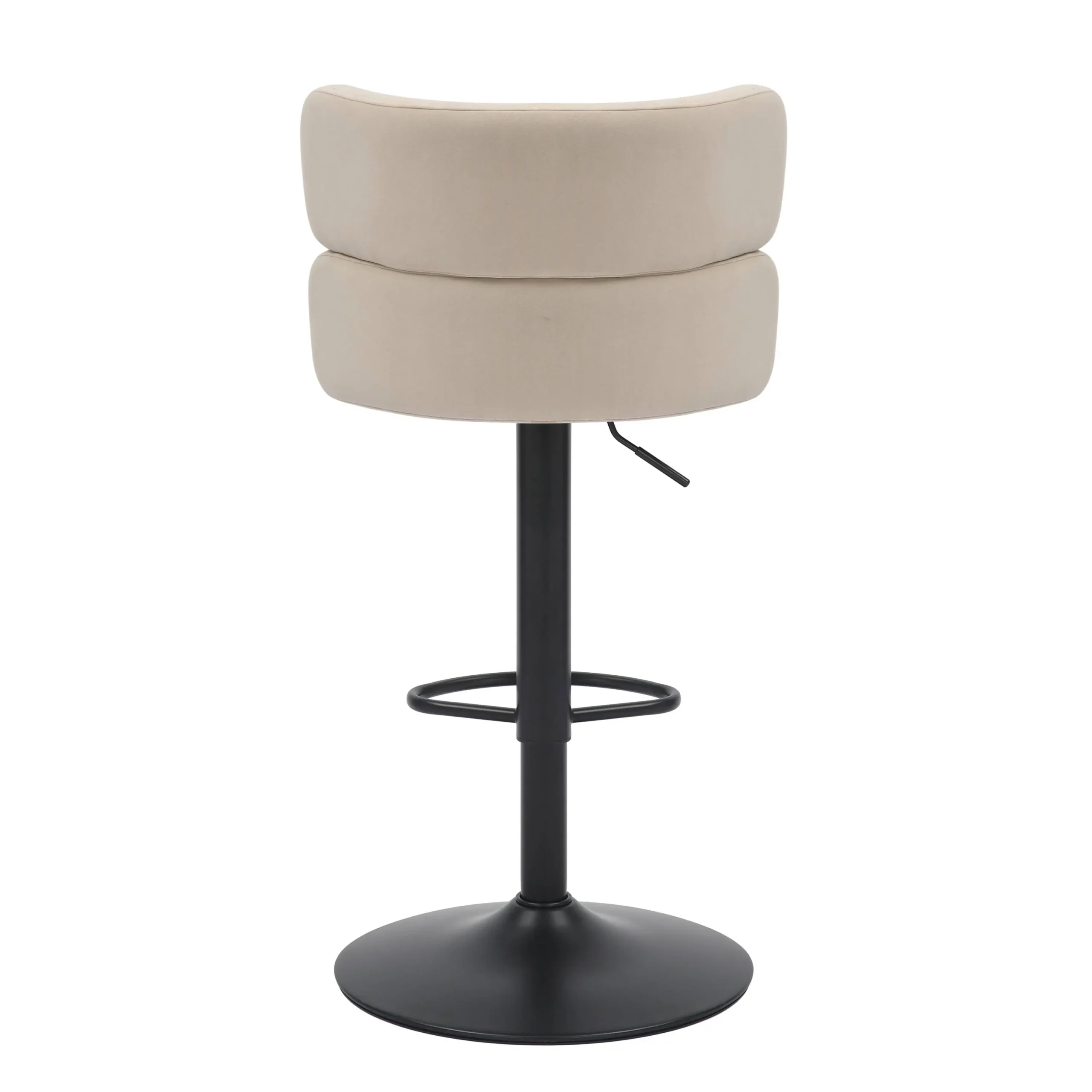 Mason Brushed Velvet Cream/Black Bar Stool - Image 5