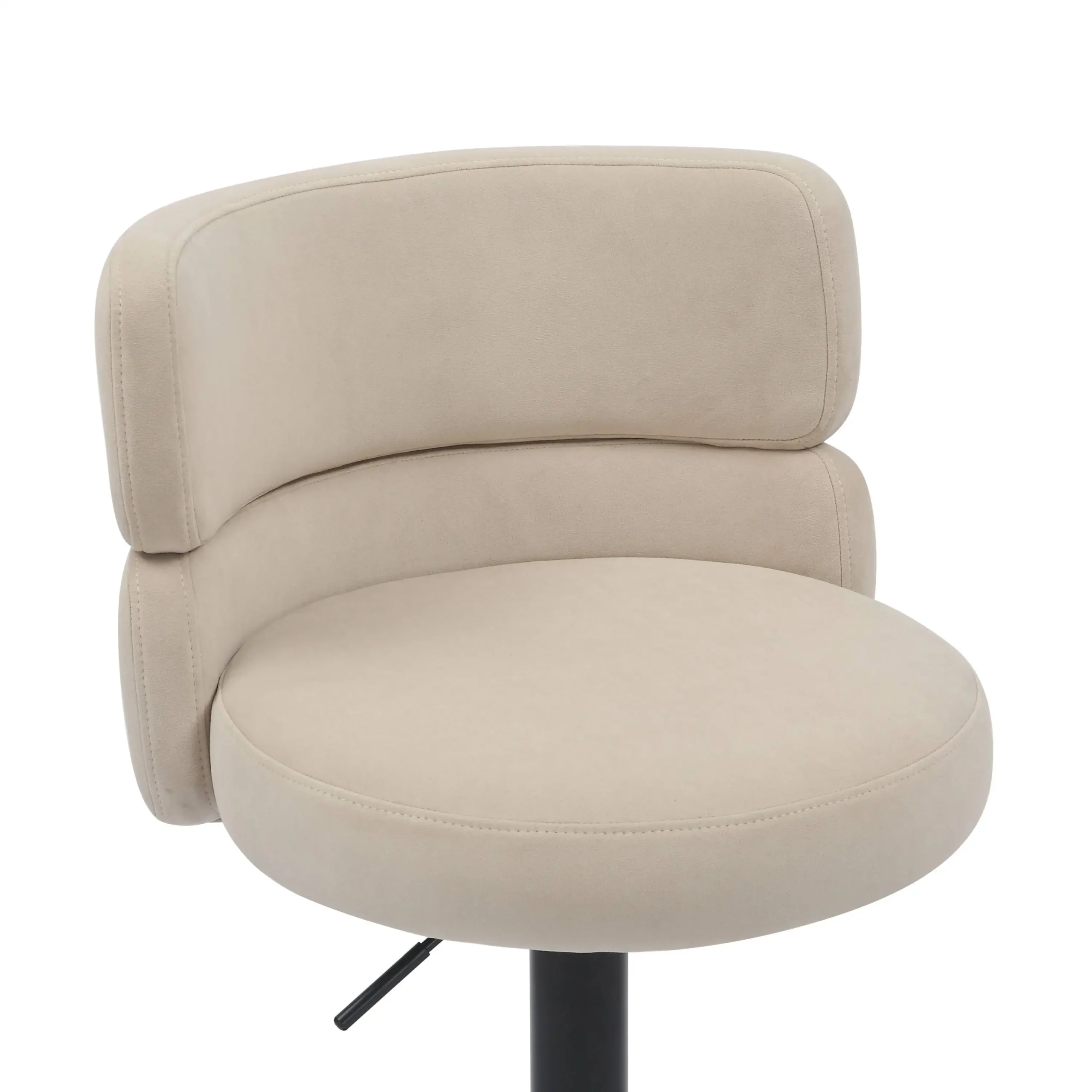 Mason Brushed Velvet Cream/Black Bar Stool - Image 6