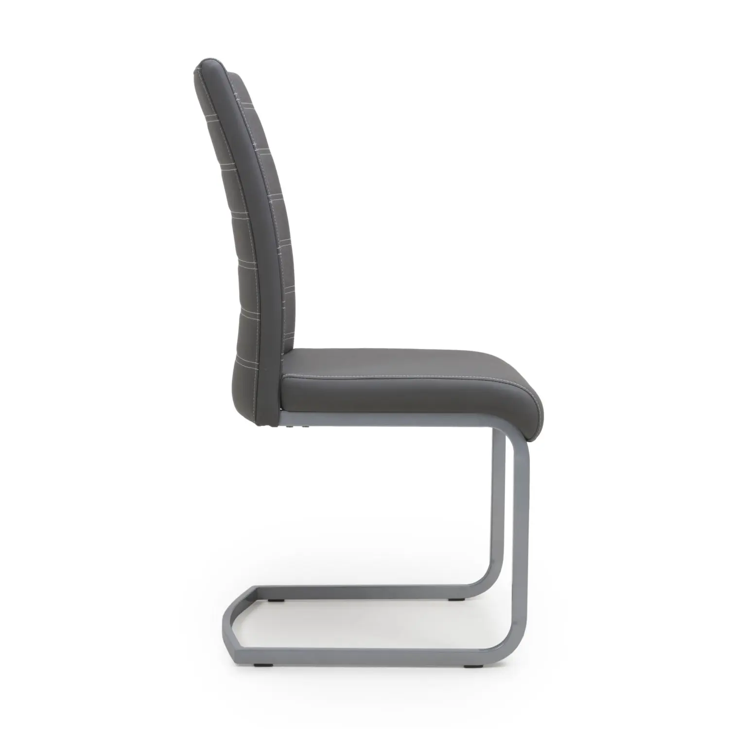 Callisto Leather Effect Grey Dining Chair - Image 3