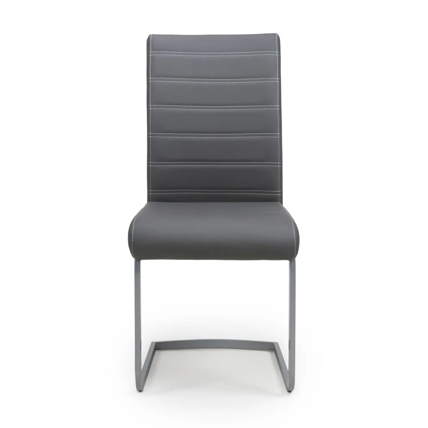 Callisto Leather Effect Grey Dining Chair - Image 4