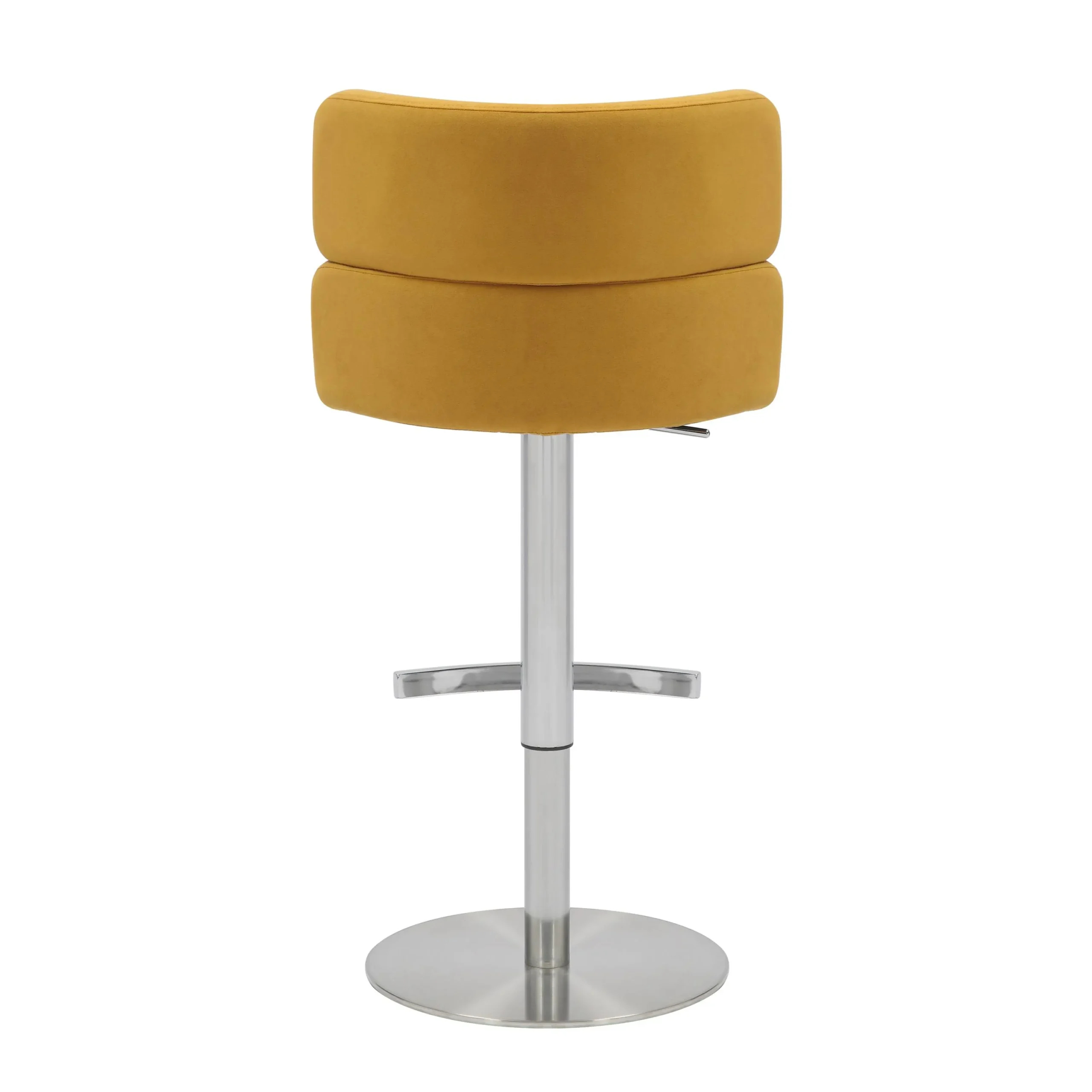 Mason Brushed Velvet Mustard/Brushed Steel Bar Stool - Image 5
