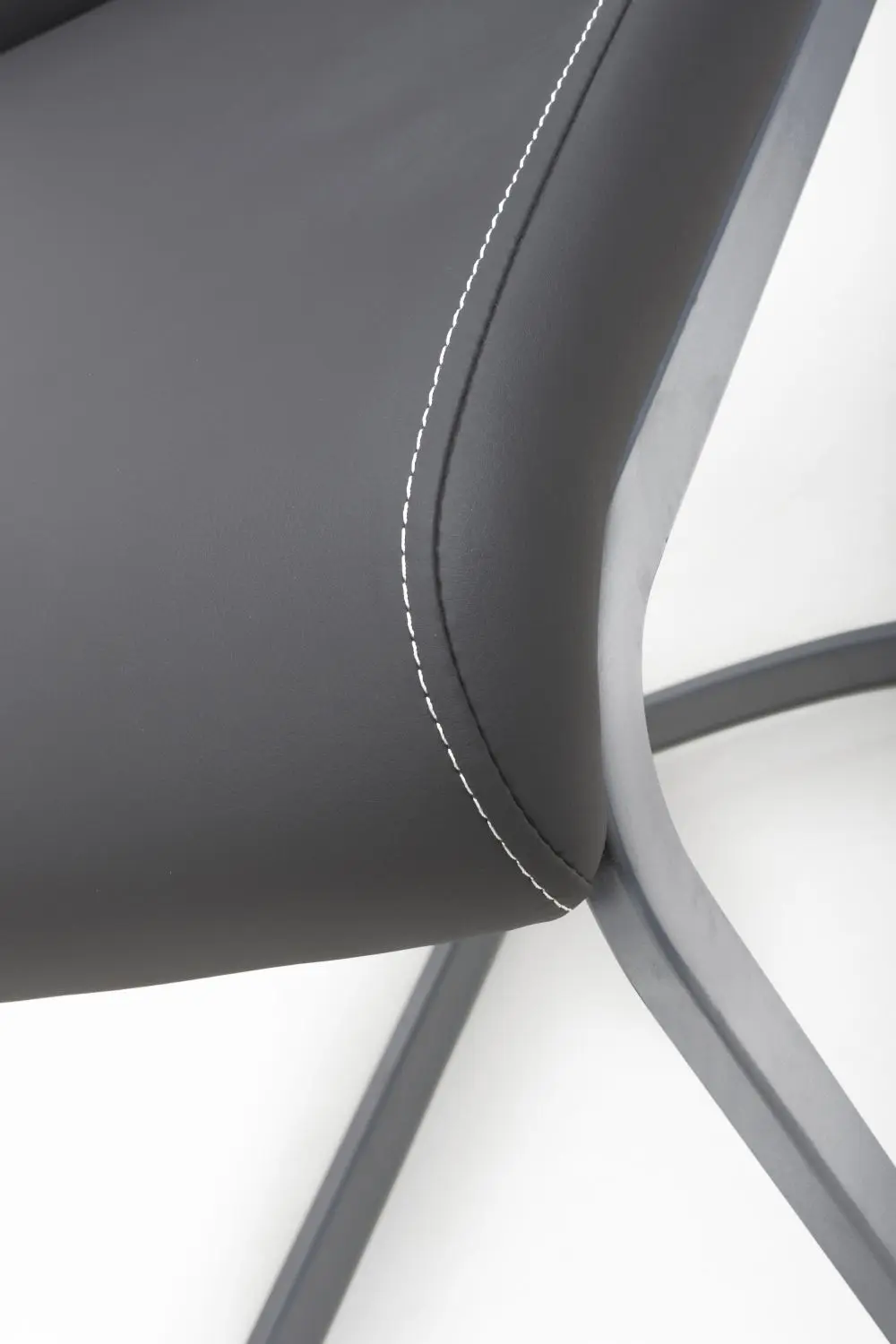 Callisto Leather Effect Grey Dining Chair - Image 6
