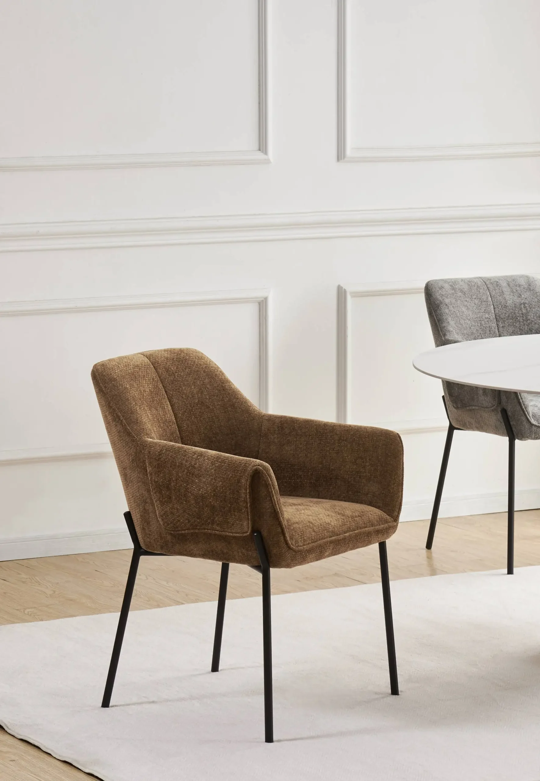 Milan Chenille Effect Dining Chair - Image 8