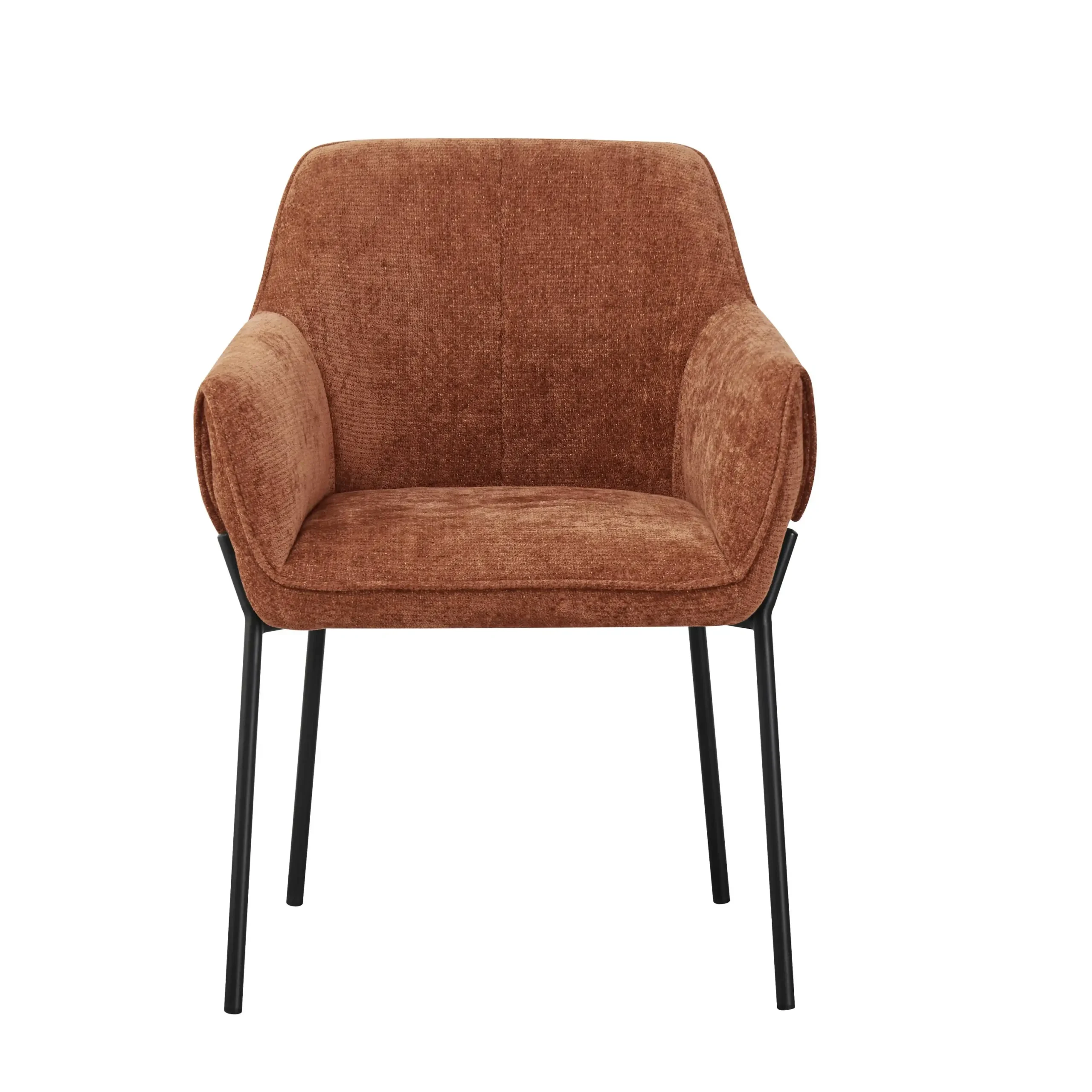 Milan Chenille Effect Burnt Orange Dining Chair - Image 3