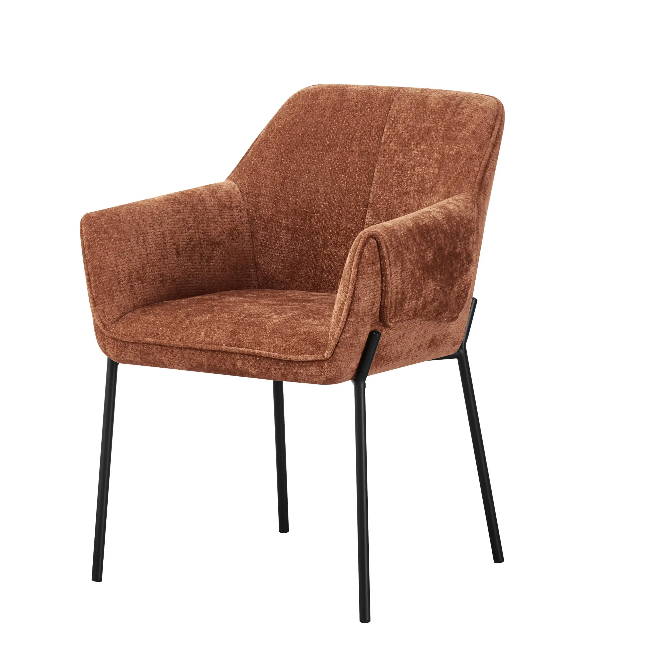 Milan Chenille Effect Burnt Orange Dining Chair - Image 4