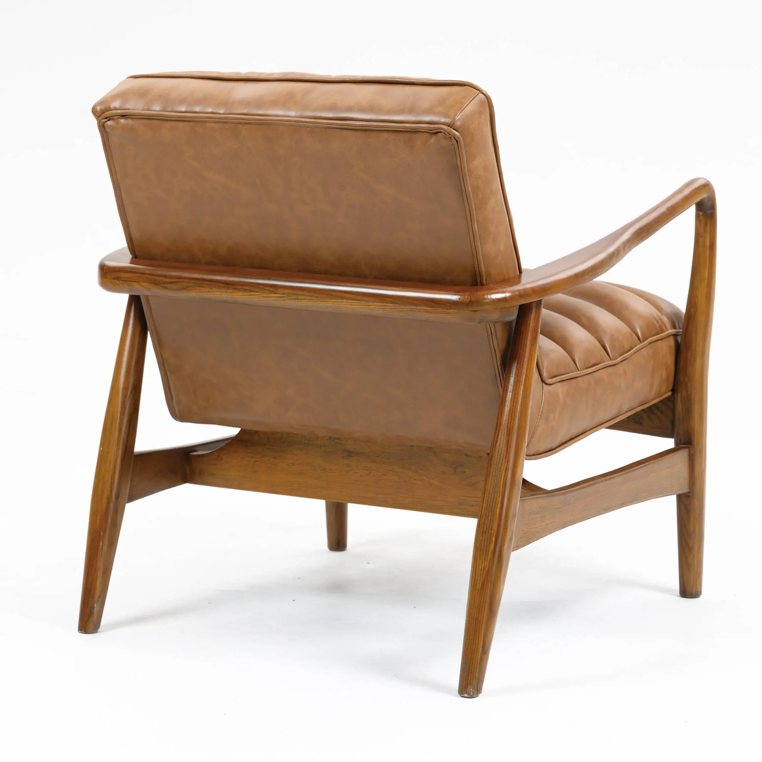 Club Leather Effect Tan Armchair - Image 3