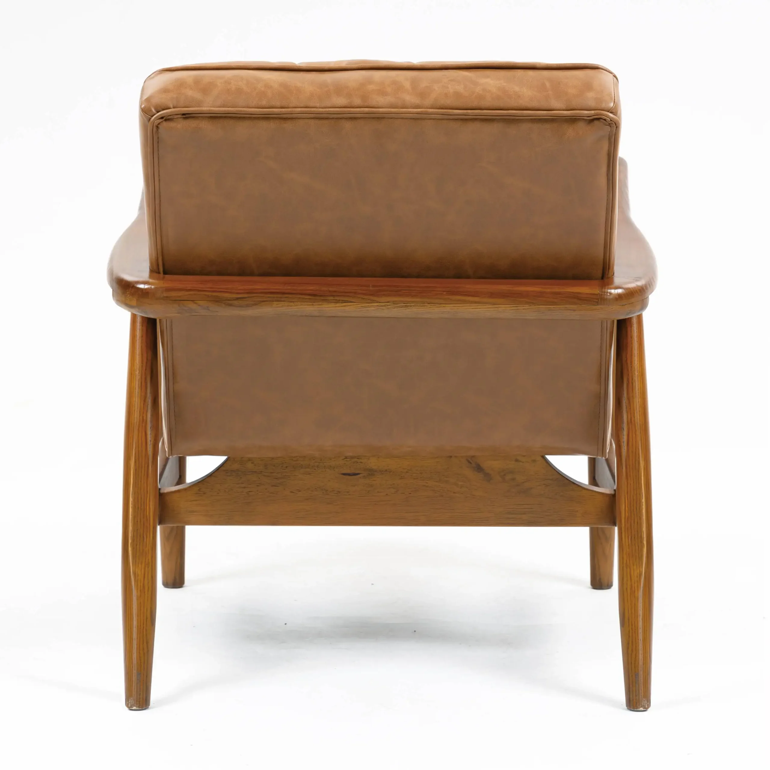 Club Leather Effect Tan Armchair - Image 4