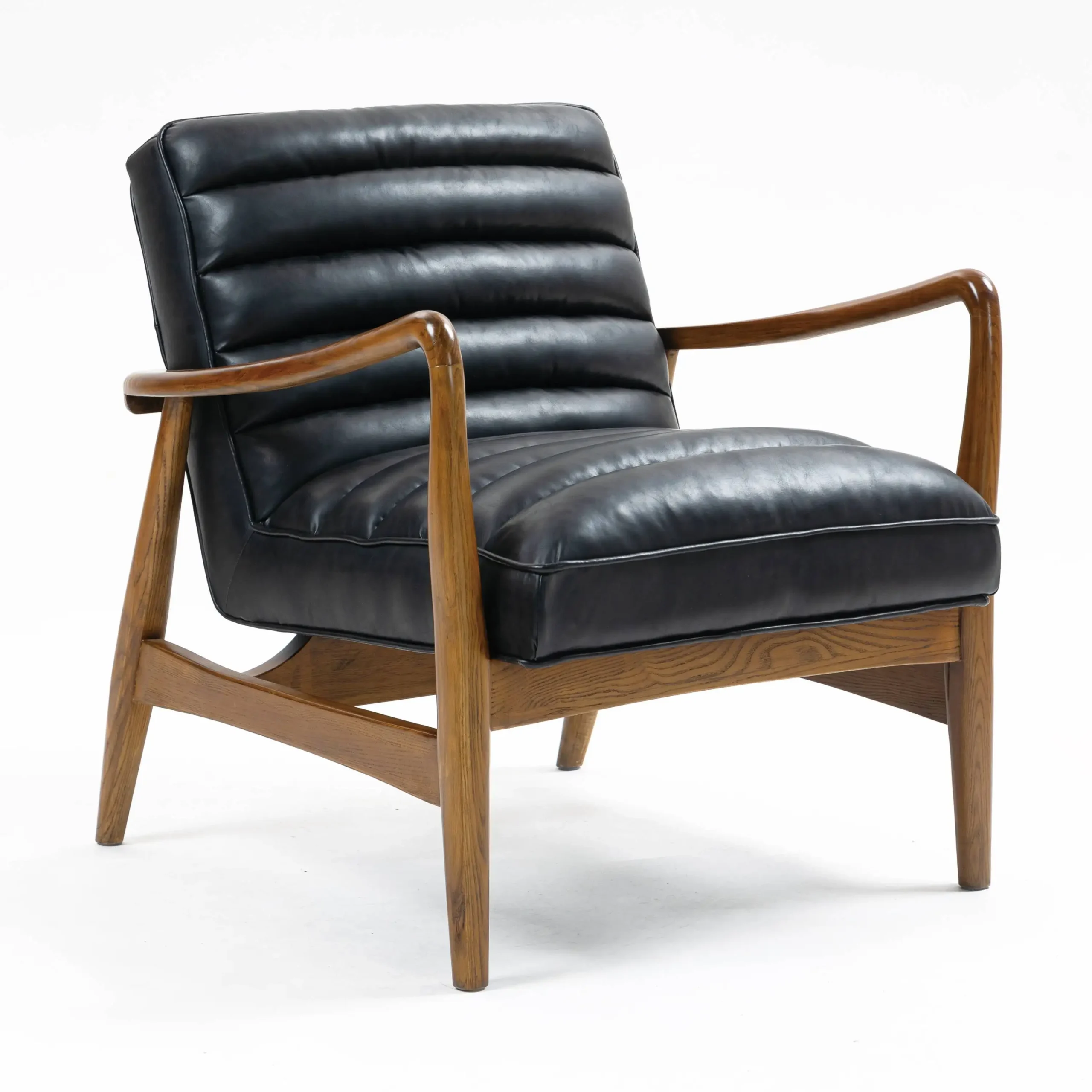 Club Leather Effect Black Armchair