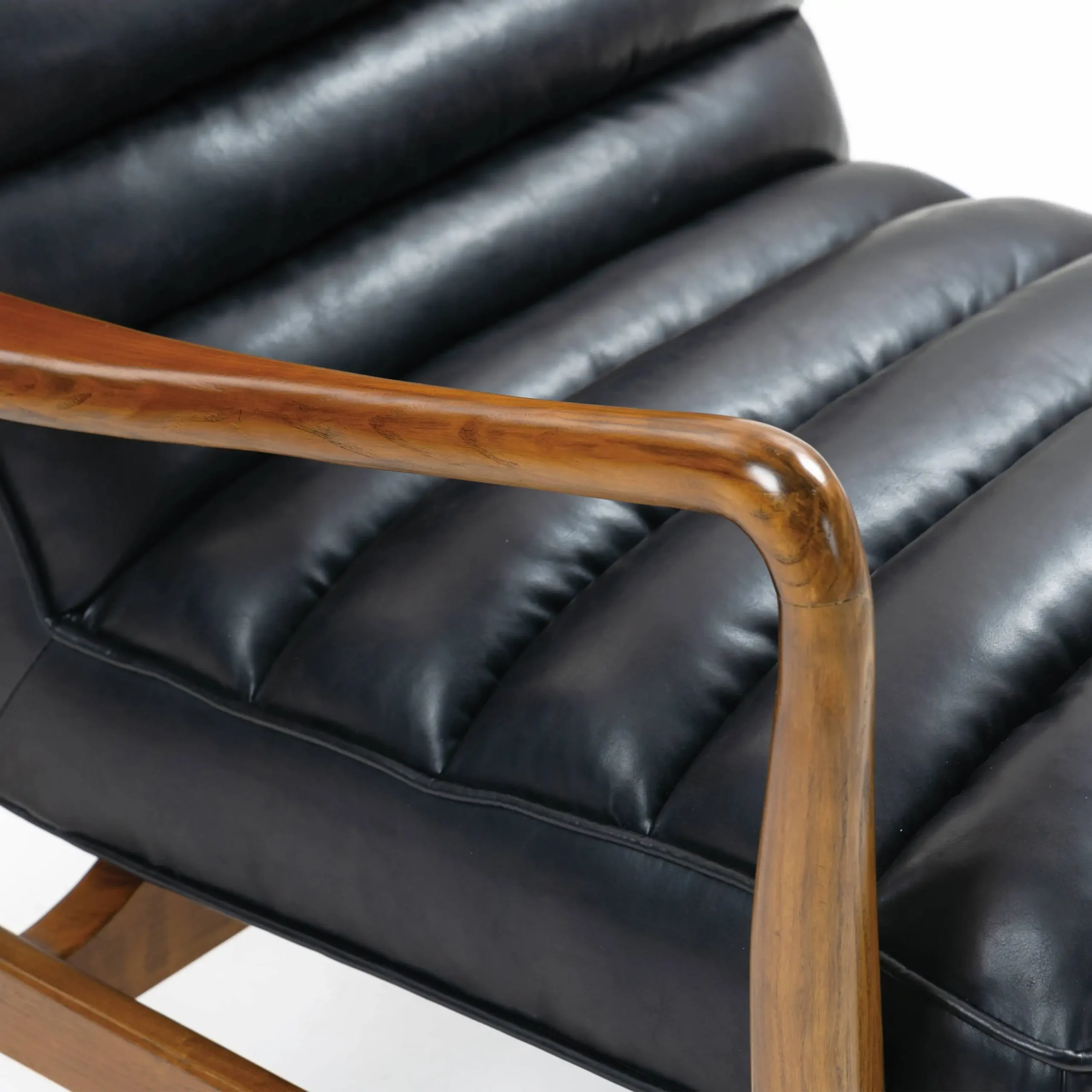 Club Leather Effect Black Armchair - Image 5