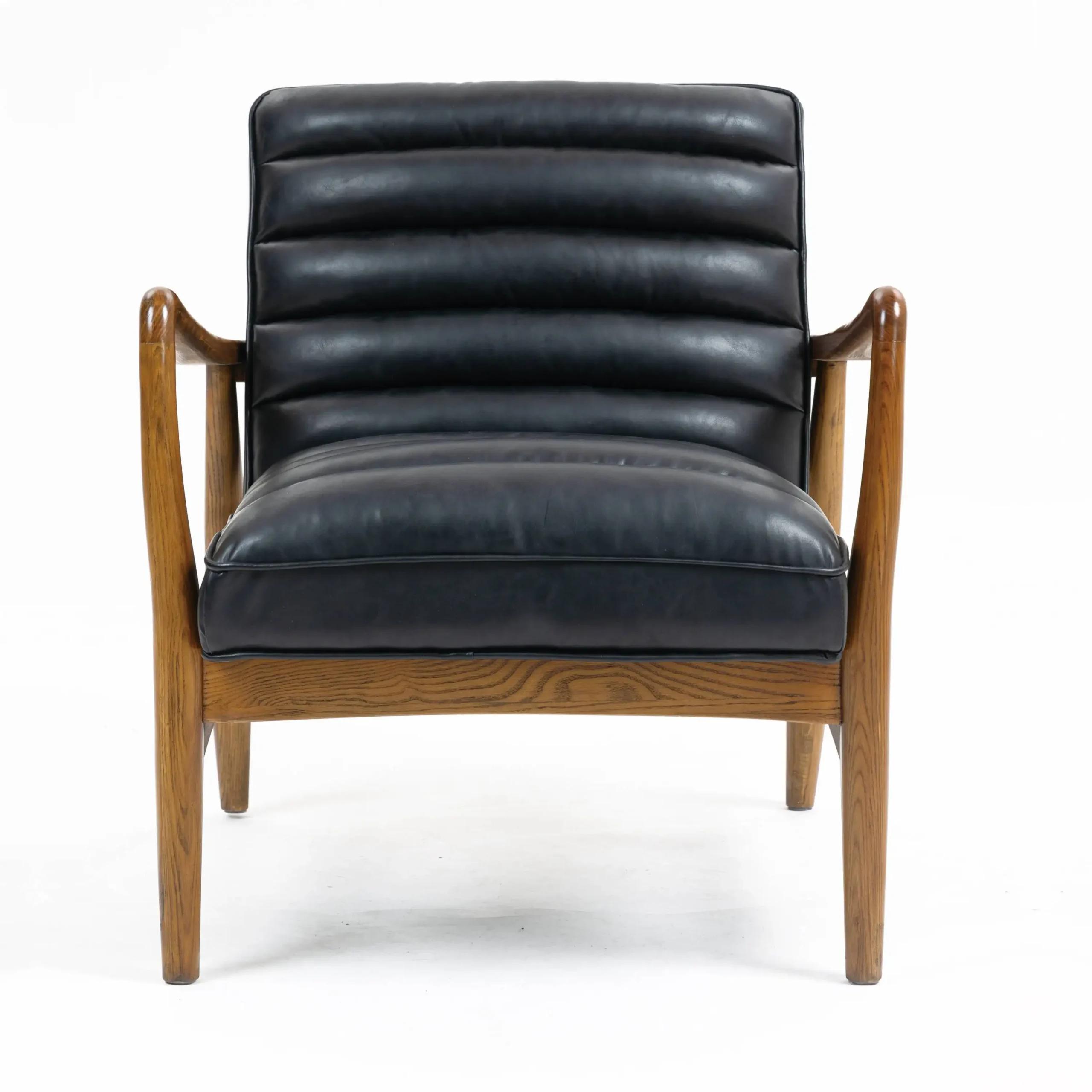 Club Leather Effect Black Armchair - Image 6