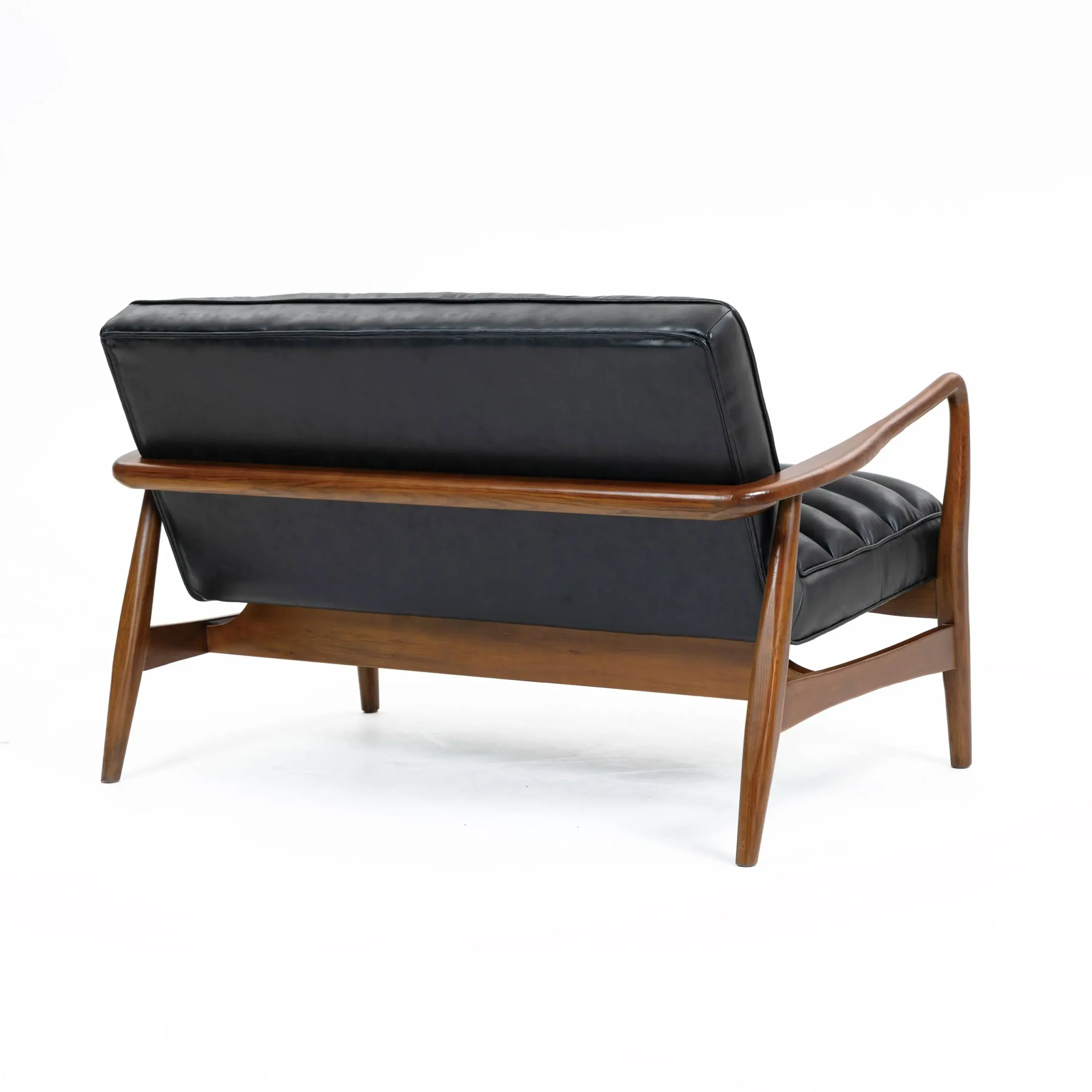 Club Leather Effect Black Sofa - Image 3