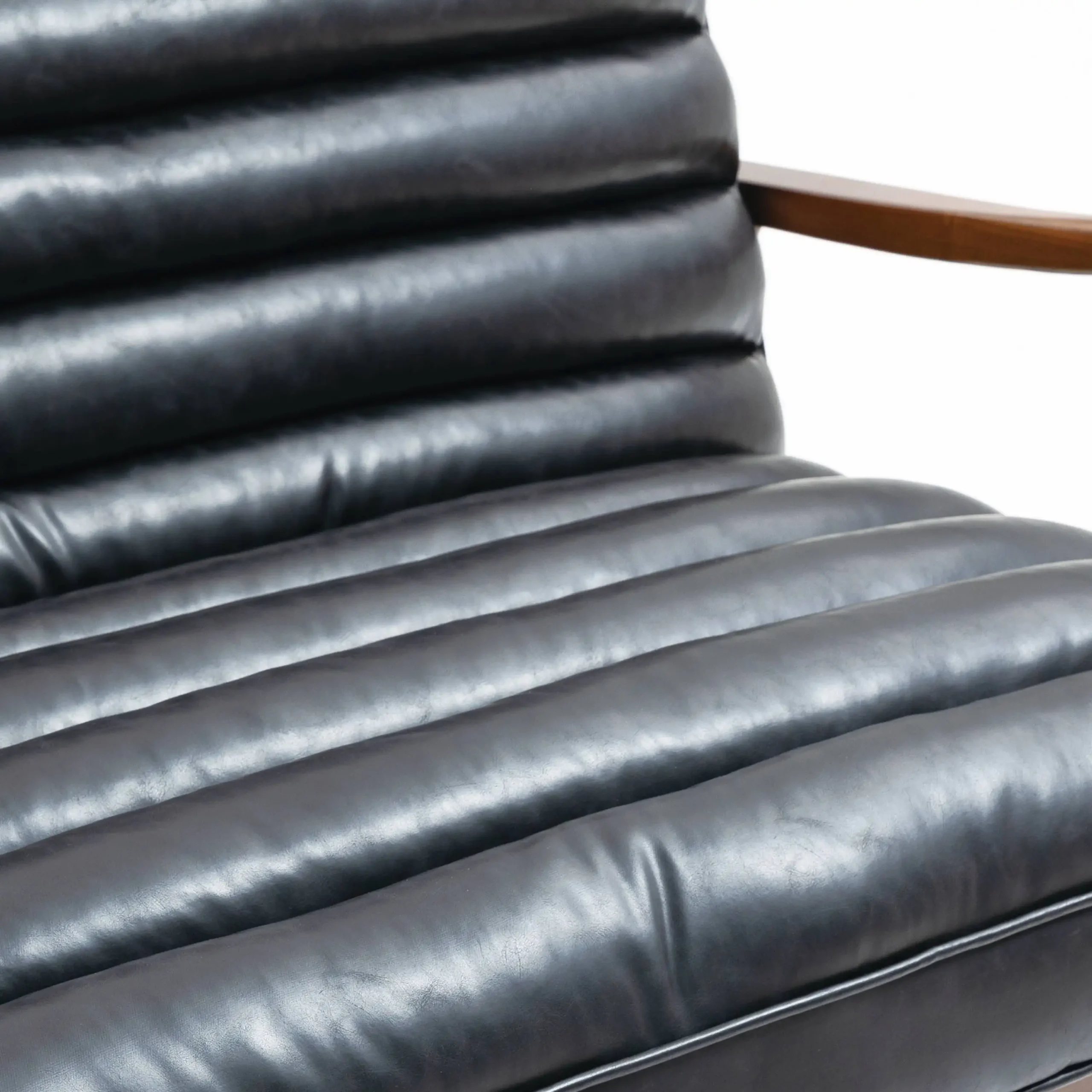 Club Leather Effect Black Sofa - Image 7