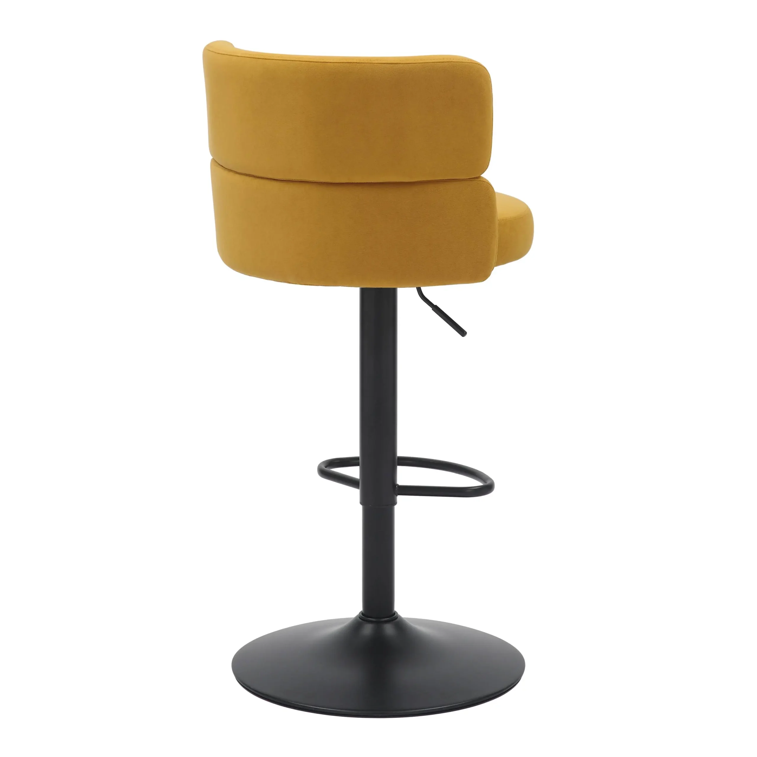 Mason Brushed Velvet Mustard/Black Bar Stool - Image 4