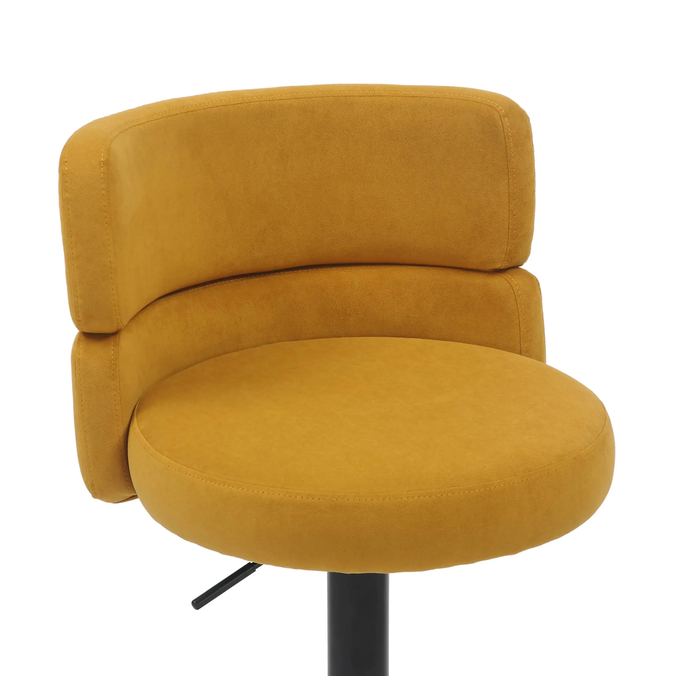 Mason Brushed Velvet Mustard/Black Bar Stool - Image 6
