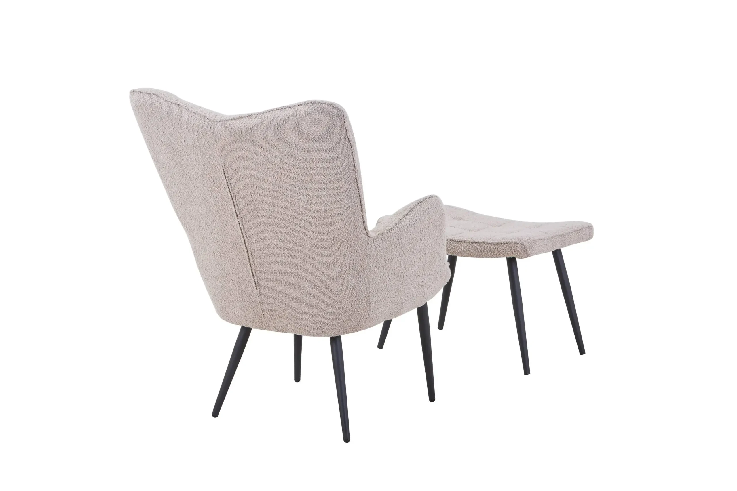 Paris Boucle Light Brown Armchair & Footstool - Image 4