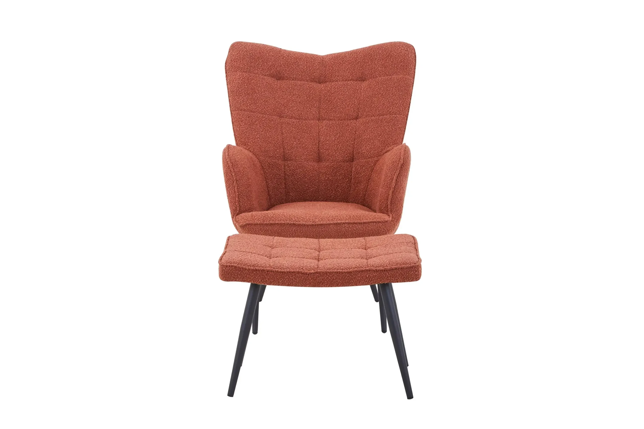 Paris Boucle Copper Armchair & Footstool - Image 2