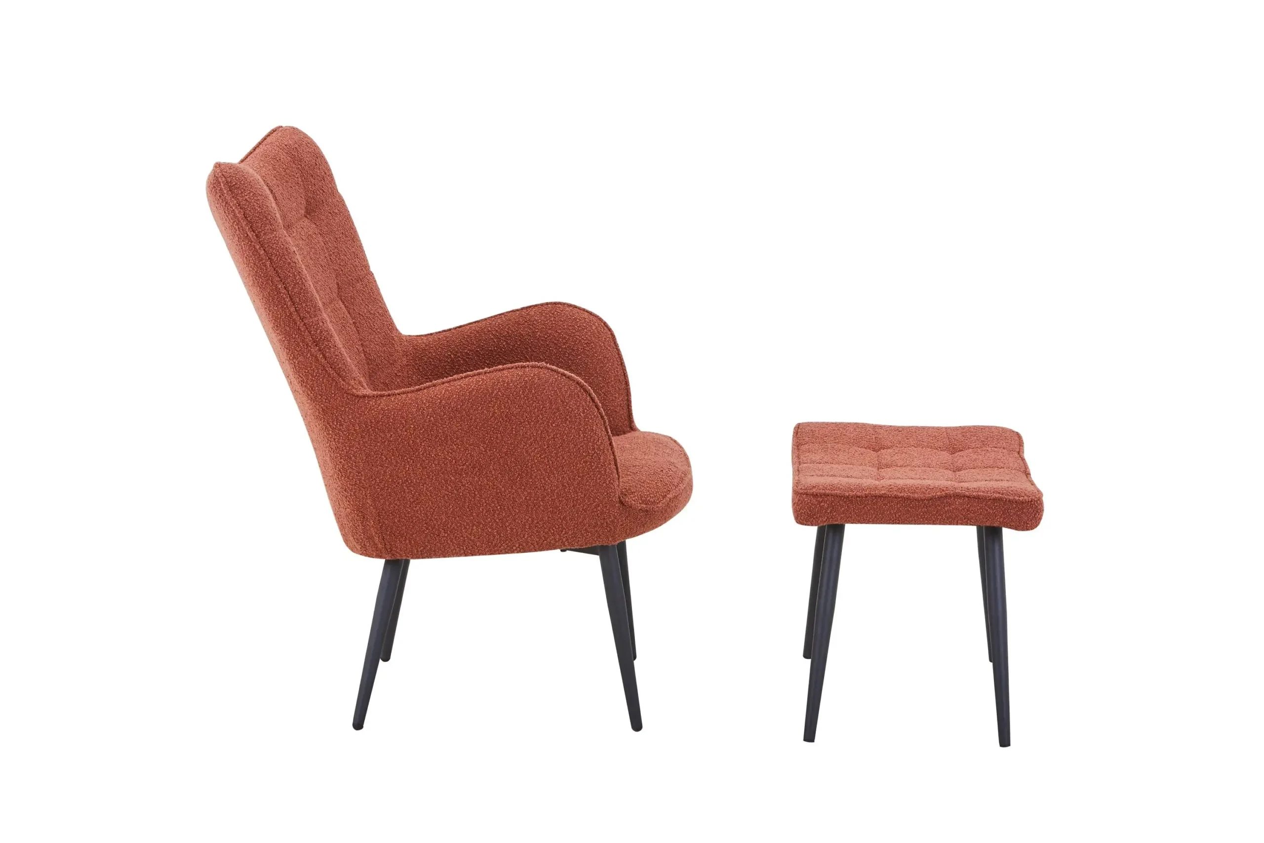 Paris Boucle Copper Armchair & Footstool - Image 3