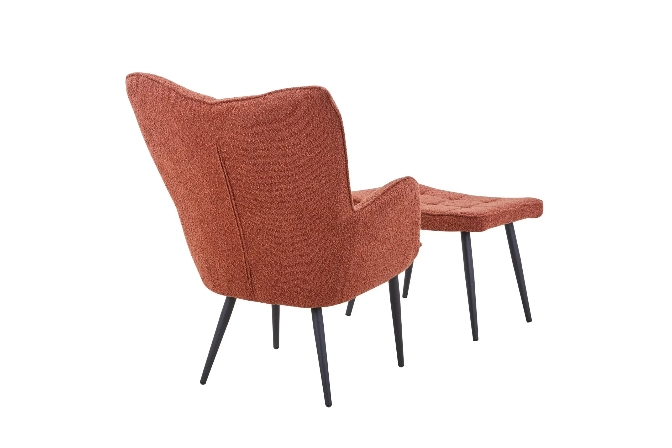 Paris Boucle Copper Armchair & Footstool - Image 4