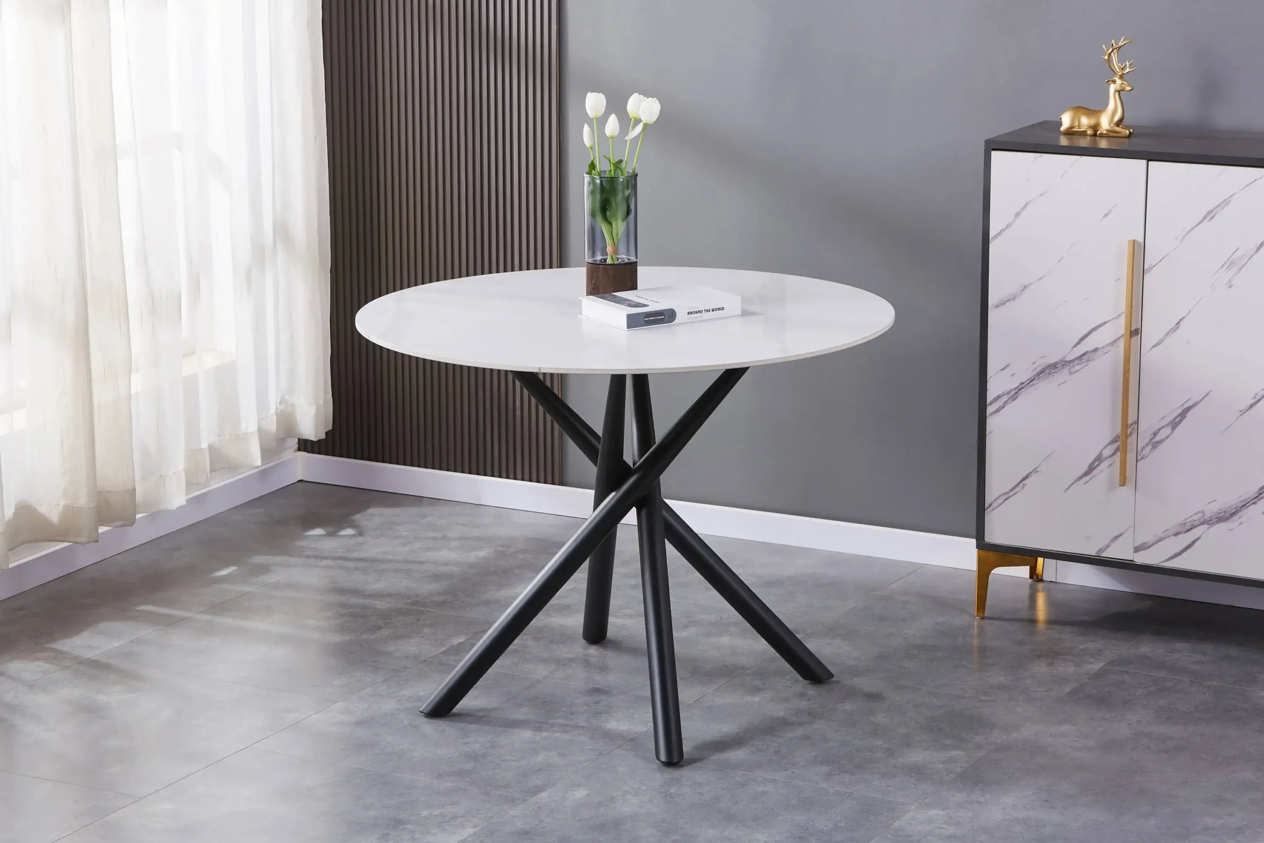 Avesta White Round Dining Table - Image 5