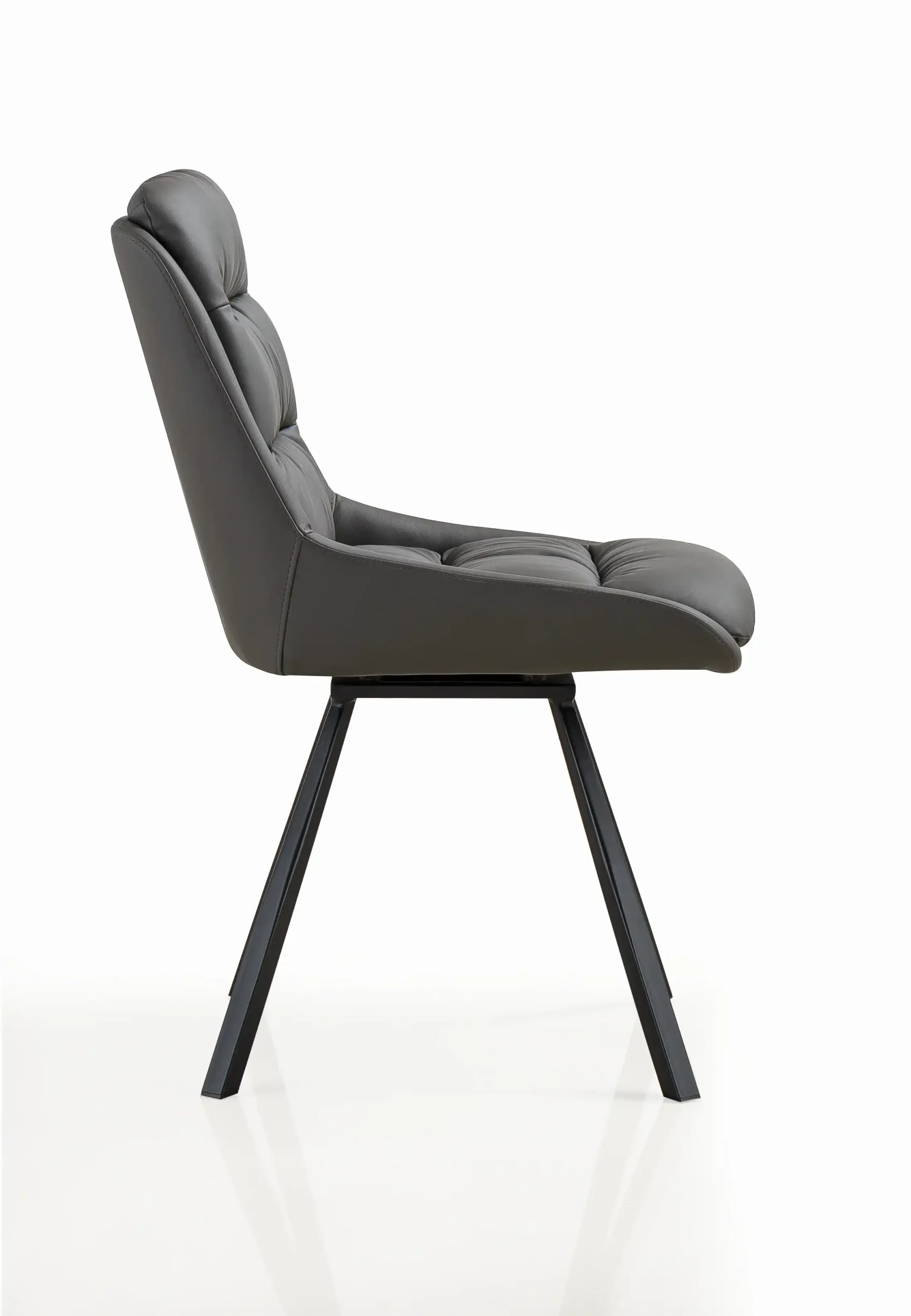 Arnhem Leather Effect Grey Dining Chair - Image 3