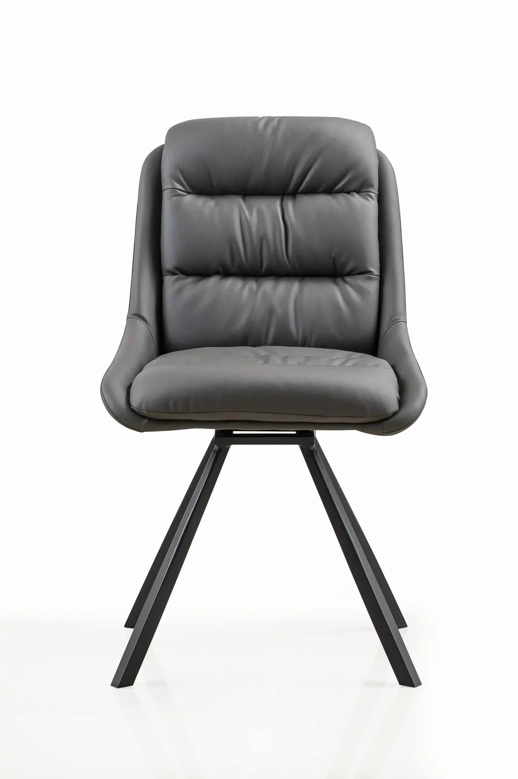Arnhem Leather Effect Grey Dining Chair - Image 5