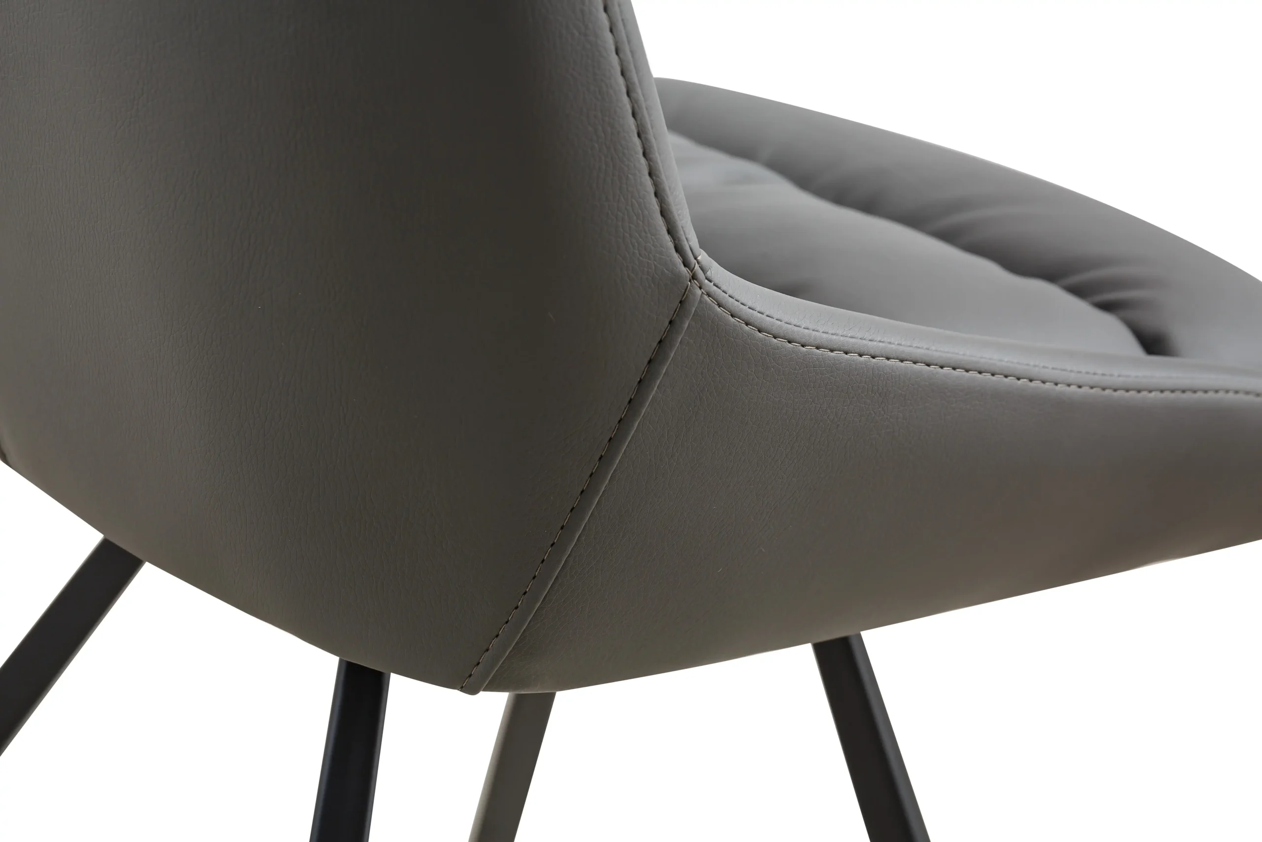Arnhem Leather Effect Grey Dining Chair - Image 6