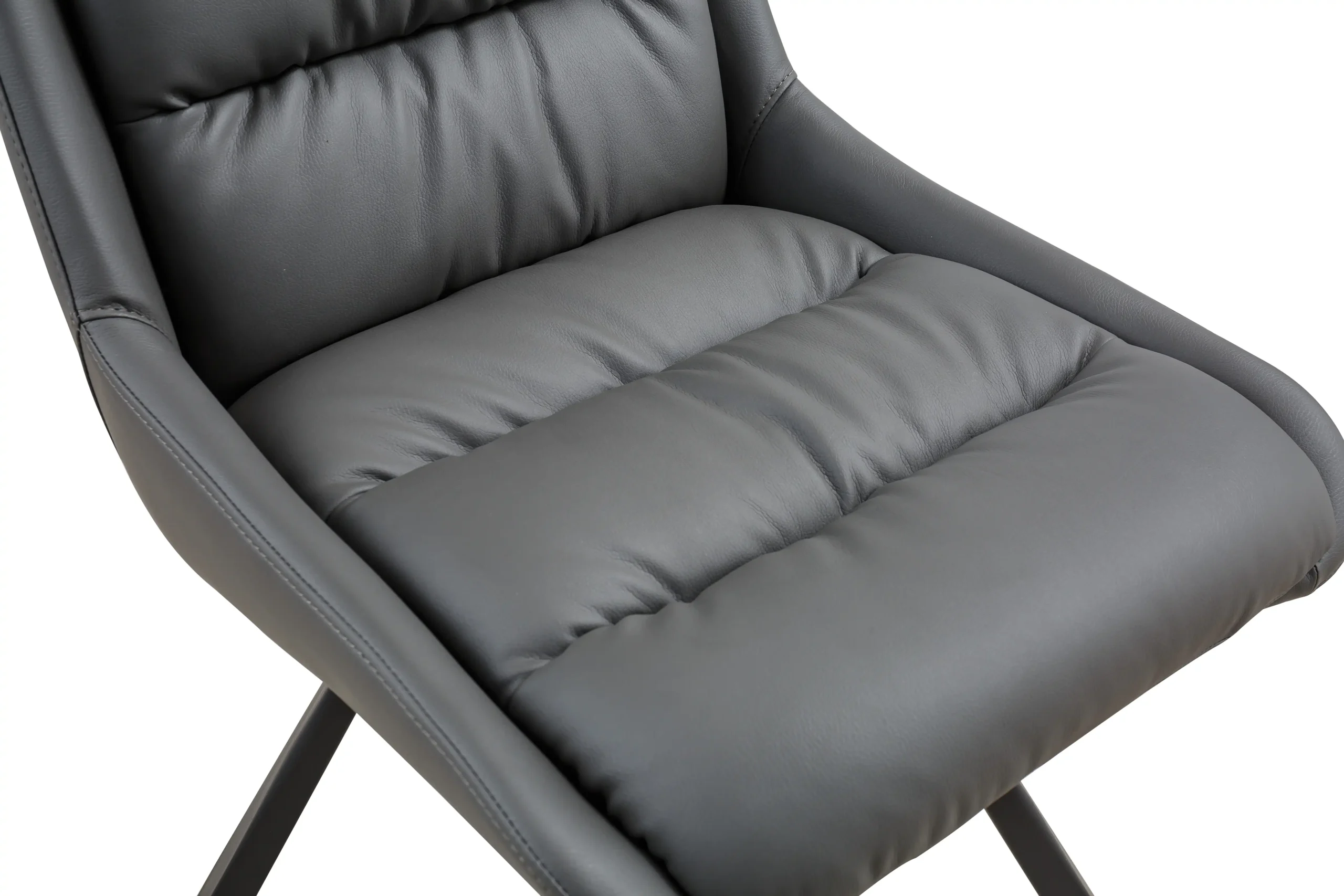 Arnhem Leather Effect Grey Dining Chair - Image 7