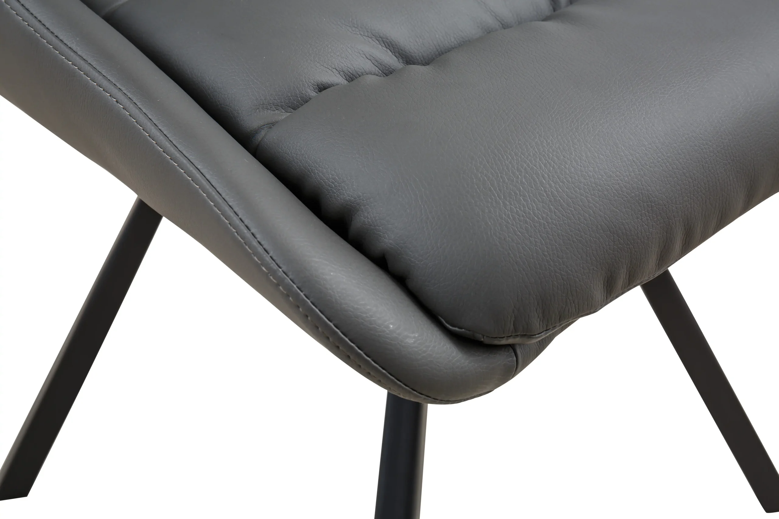 Arnhem Leather Effect Grey Dining Chair - Image 8