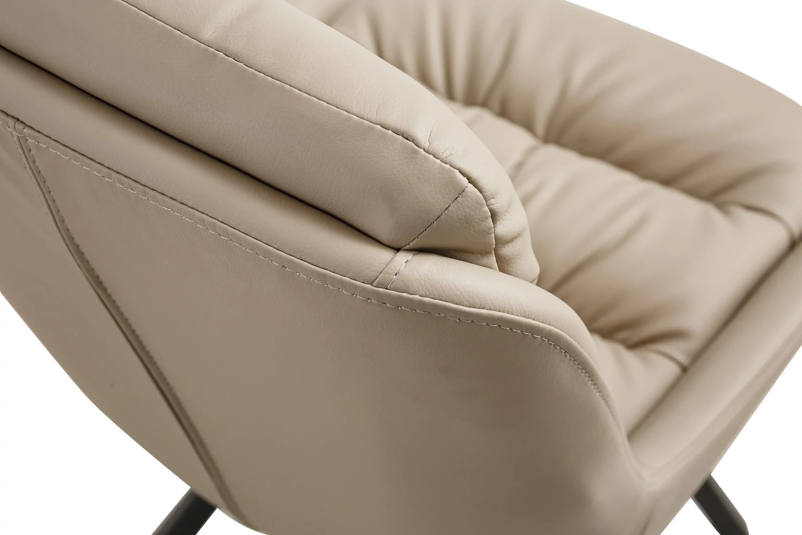 Arnhem Leather Effect Cream Dining Chair - Image 7