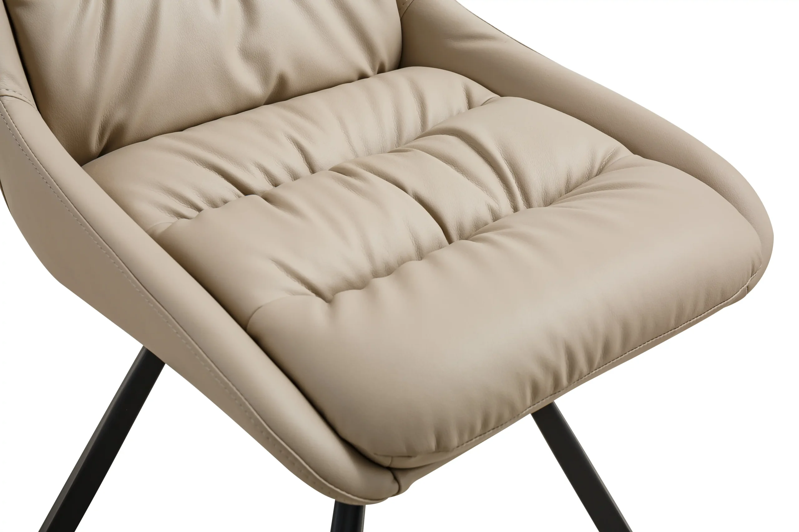 Arnhem Leather Effect Cream Dining Chair - Image 8