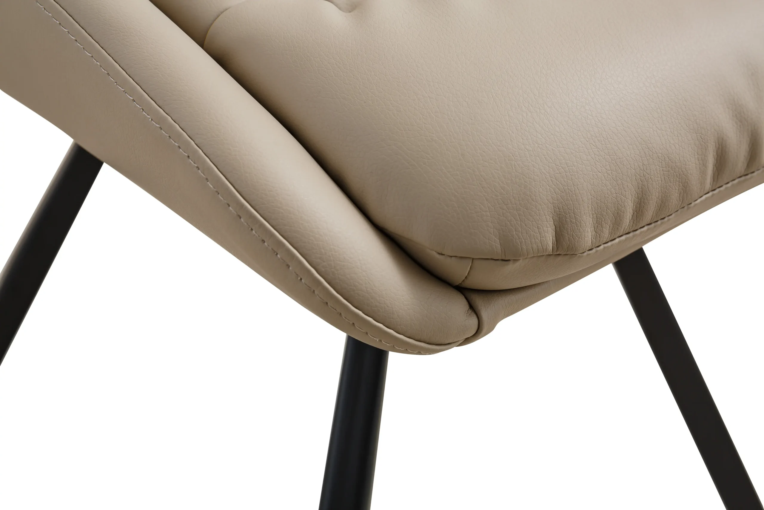 Arnhem Leather Effect Cream Dining Chair - Image 9