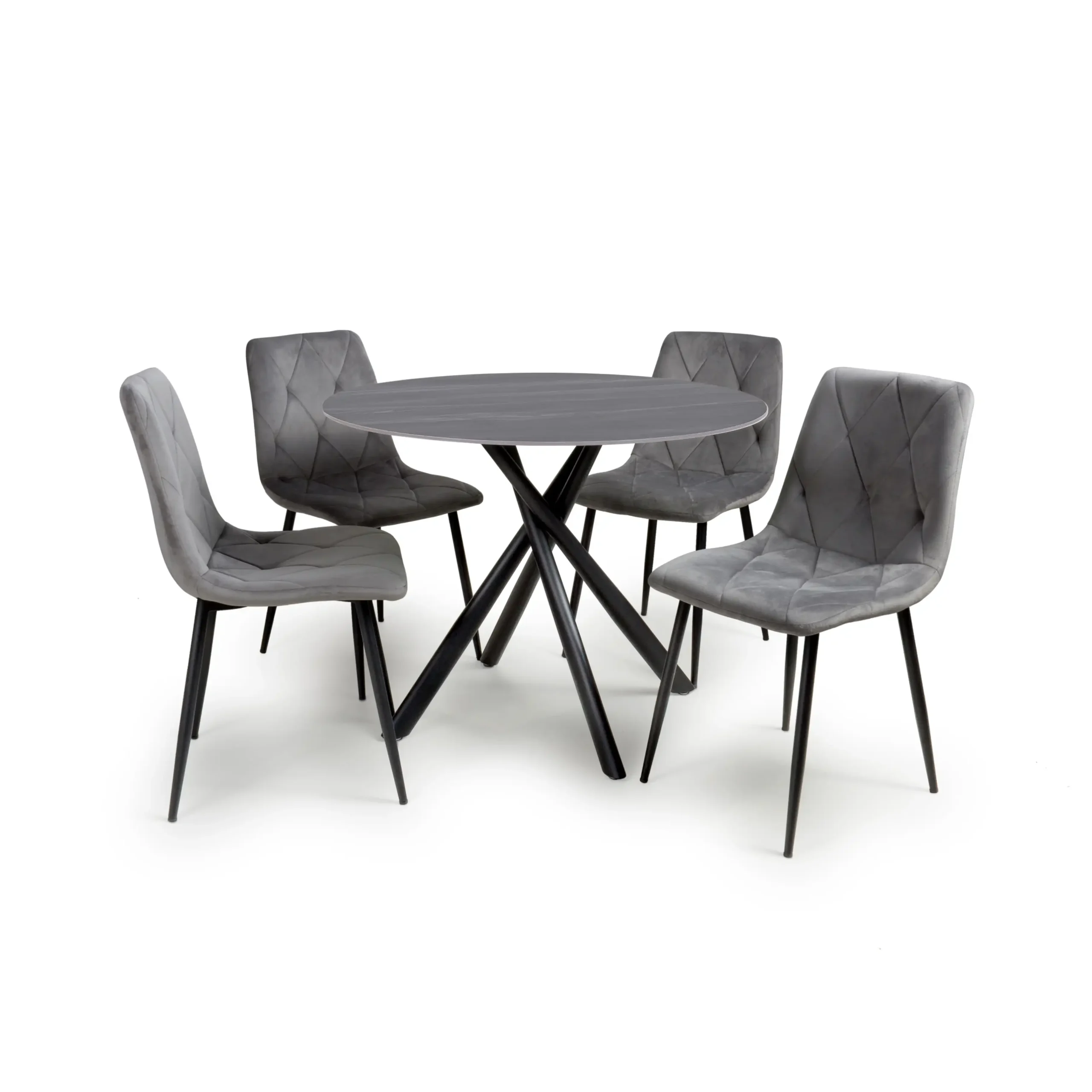 Avesta Grey & 4 Vernon Grey Dining Set