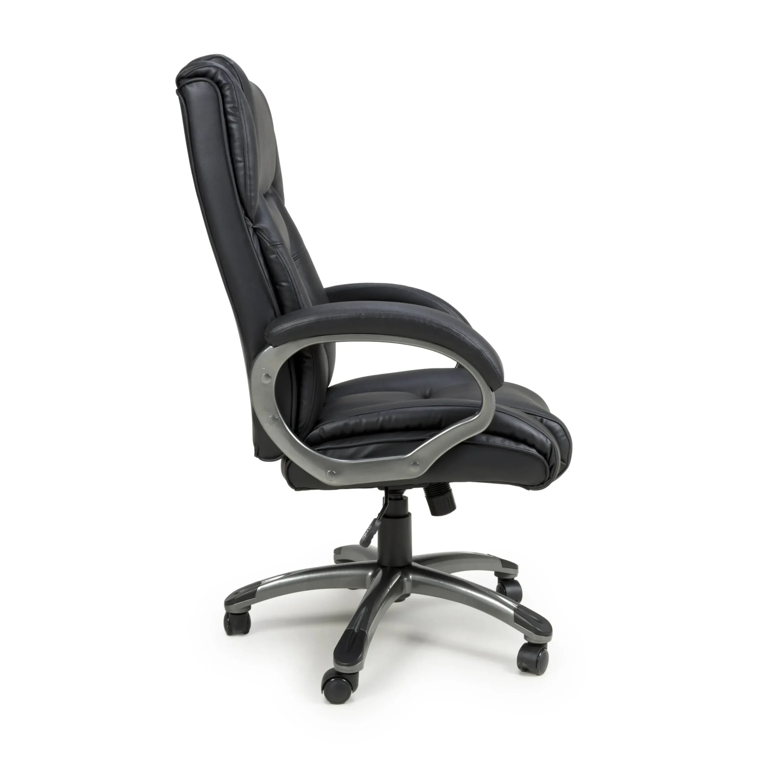 Regent Executive Leather Faced Black Office Chair - Image 3