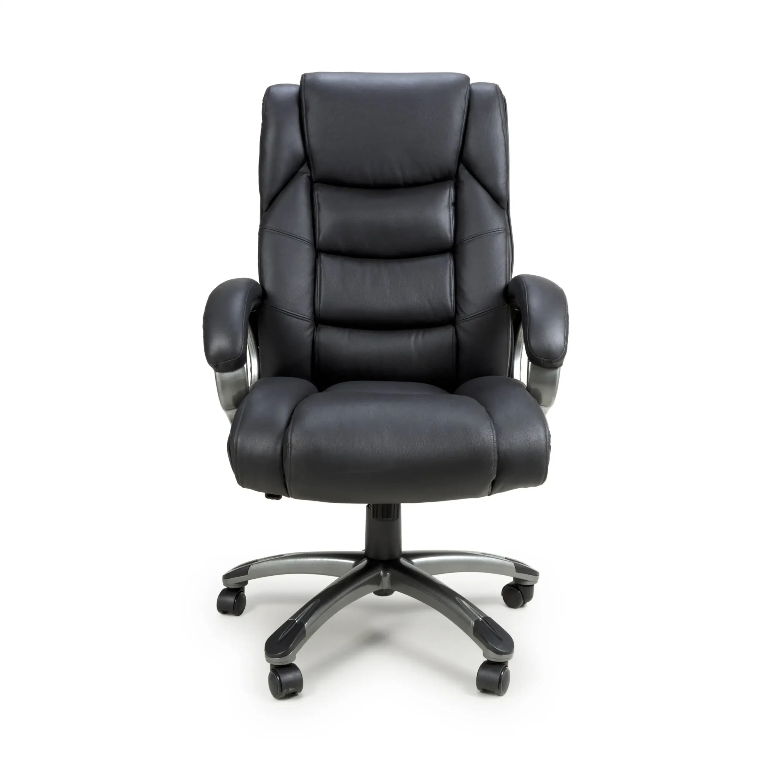Regent Executive Leather Faced Black Office Chair - Image 4