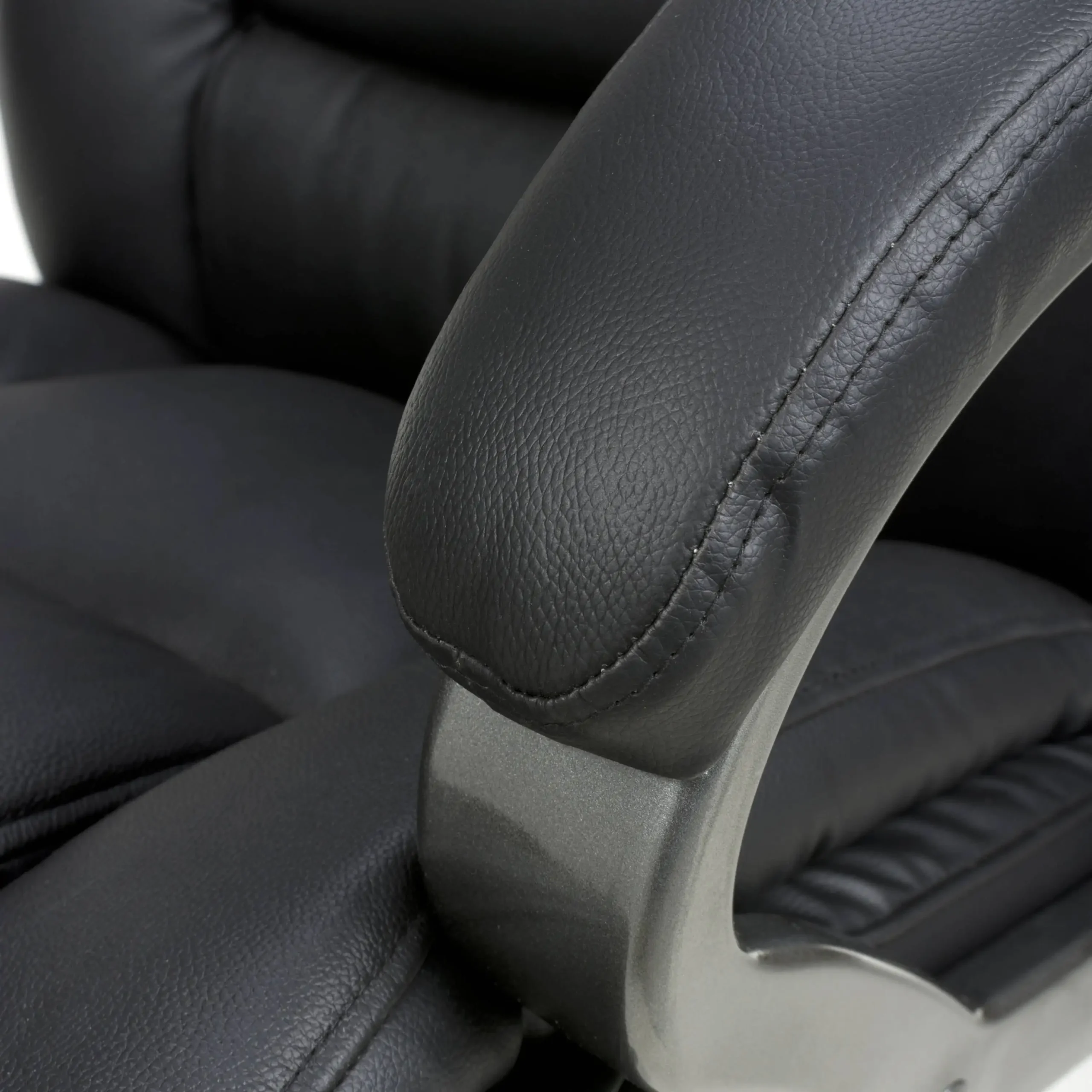 Regent Executive Leather Faced Black Office Chair - Image 8