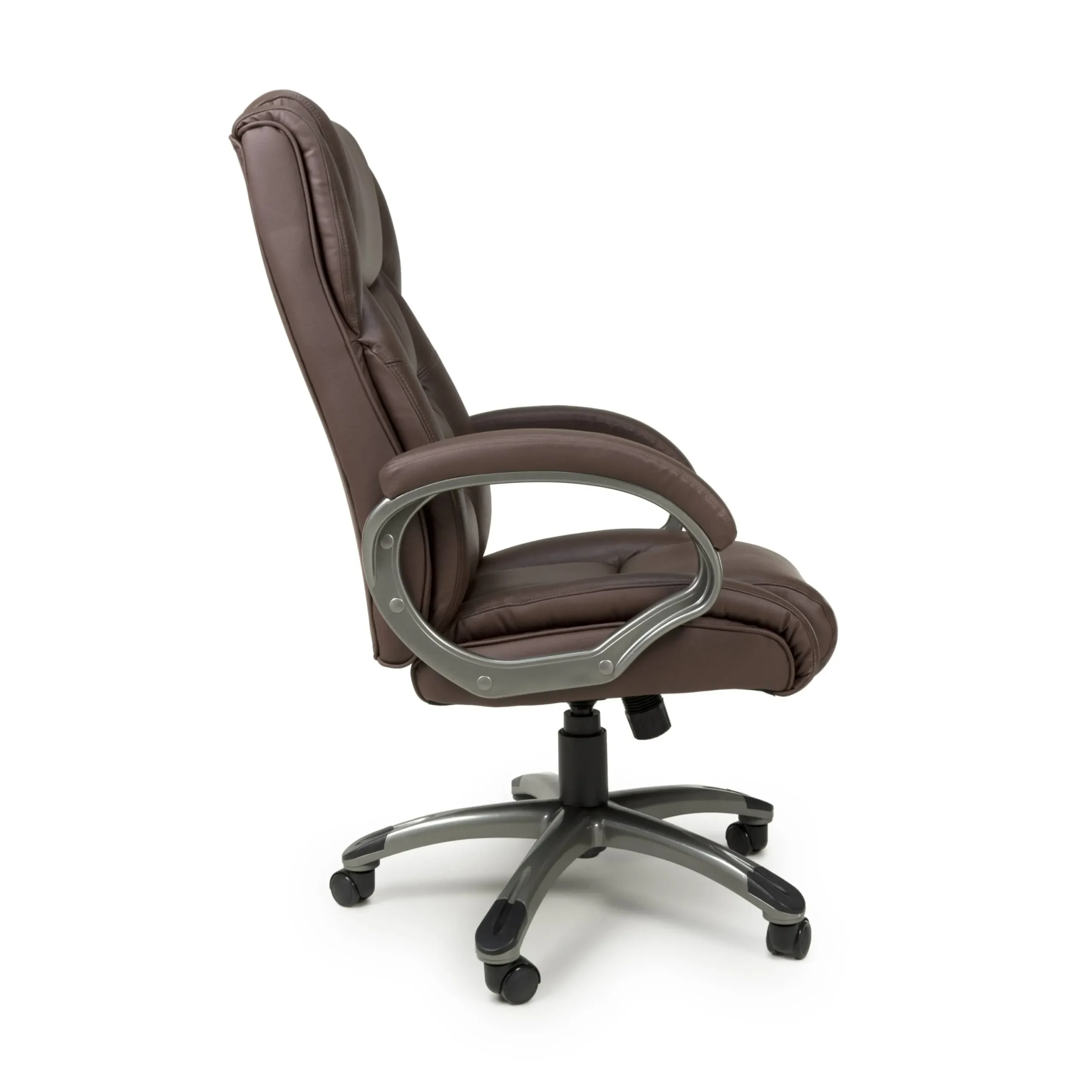 Regent Executive Leather Faced Brown Office Chair - Image 3