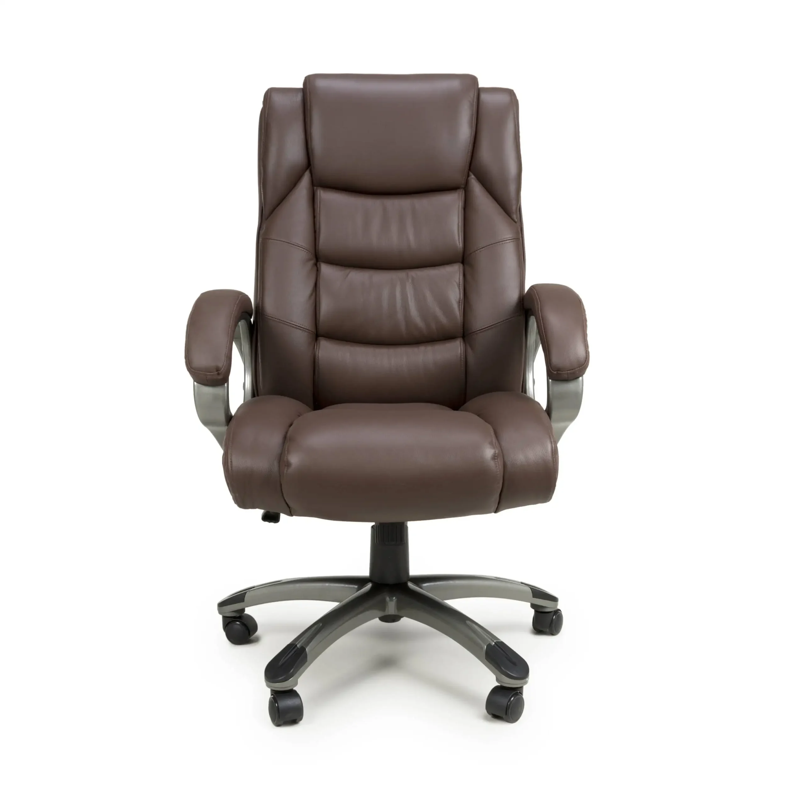 Regent Executive Leather Faced Brown Office Chair - Image 4