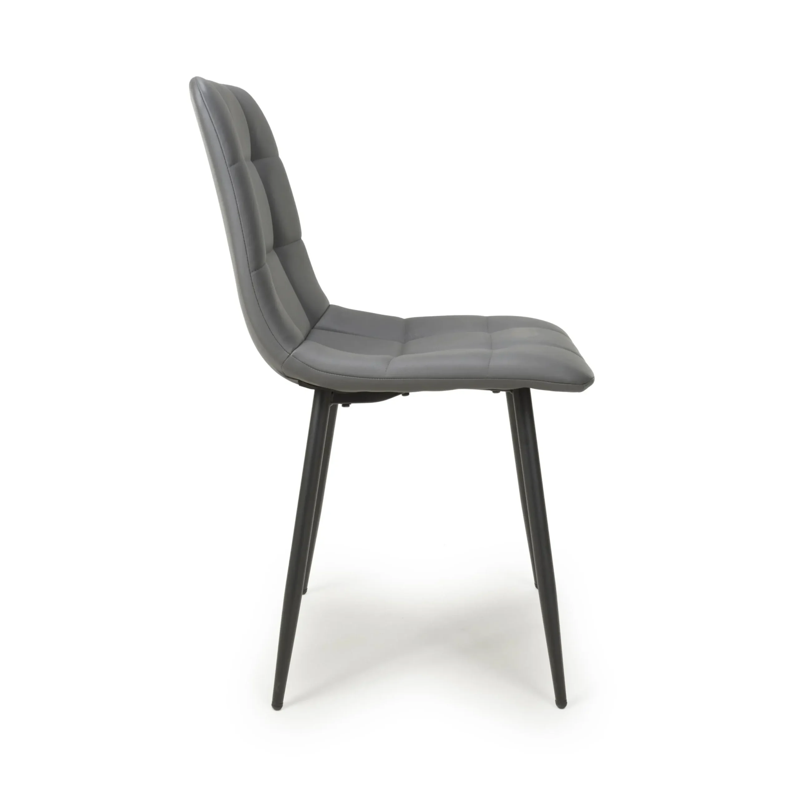Madison Leather Effect Grey Dining Chair - Image 3