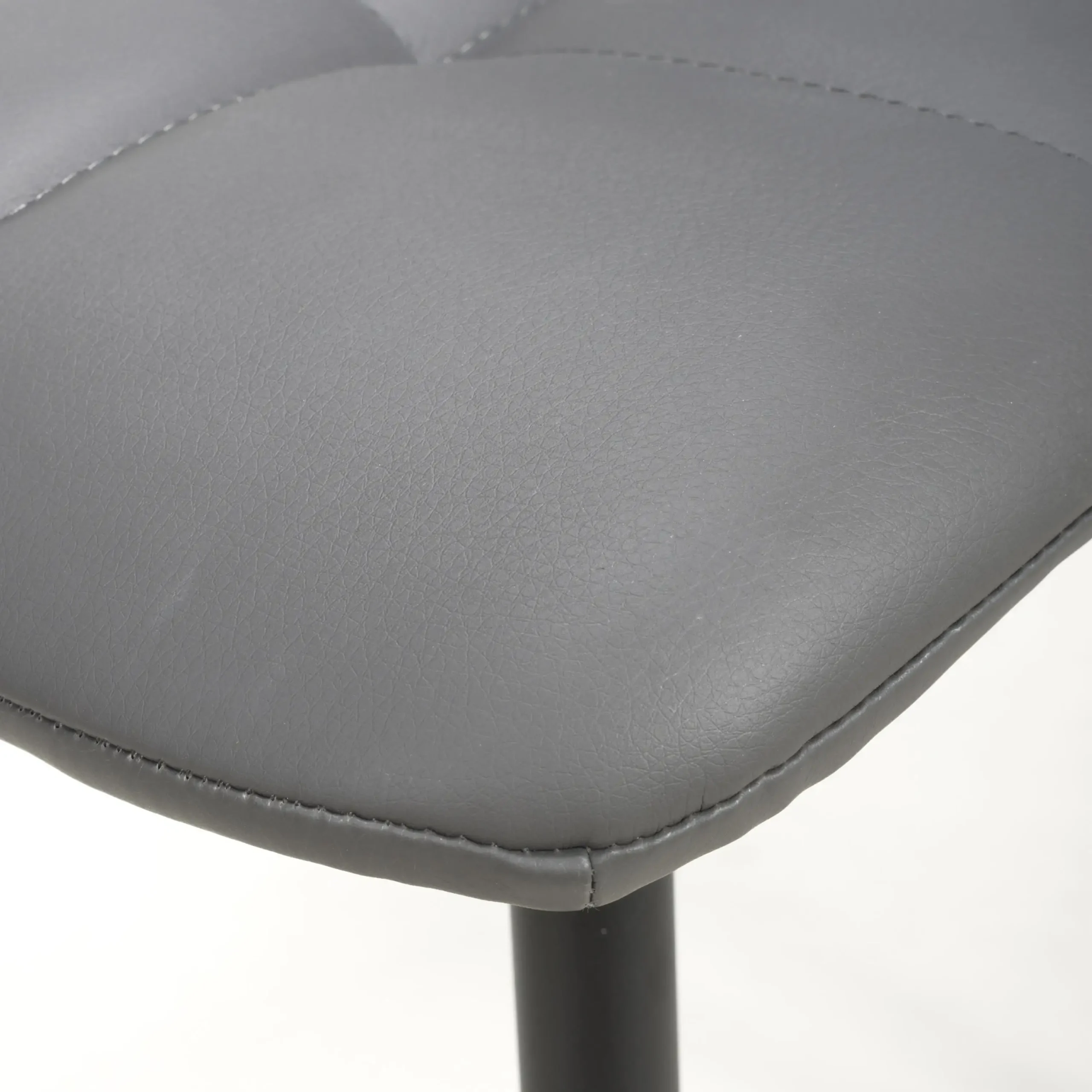 Madison Leather Effect Grey Dining Chair - Image 7