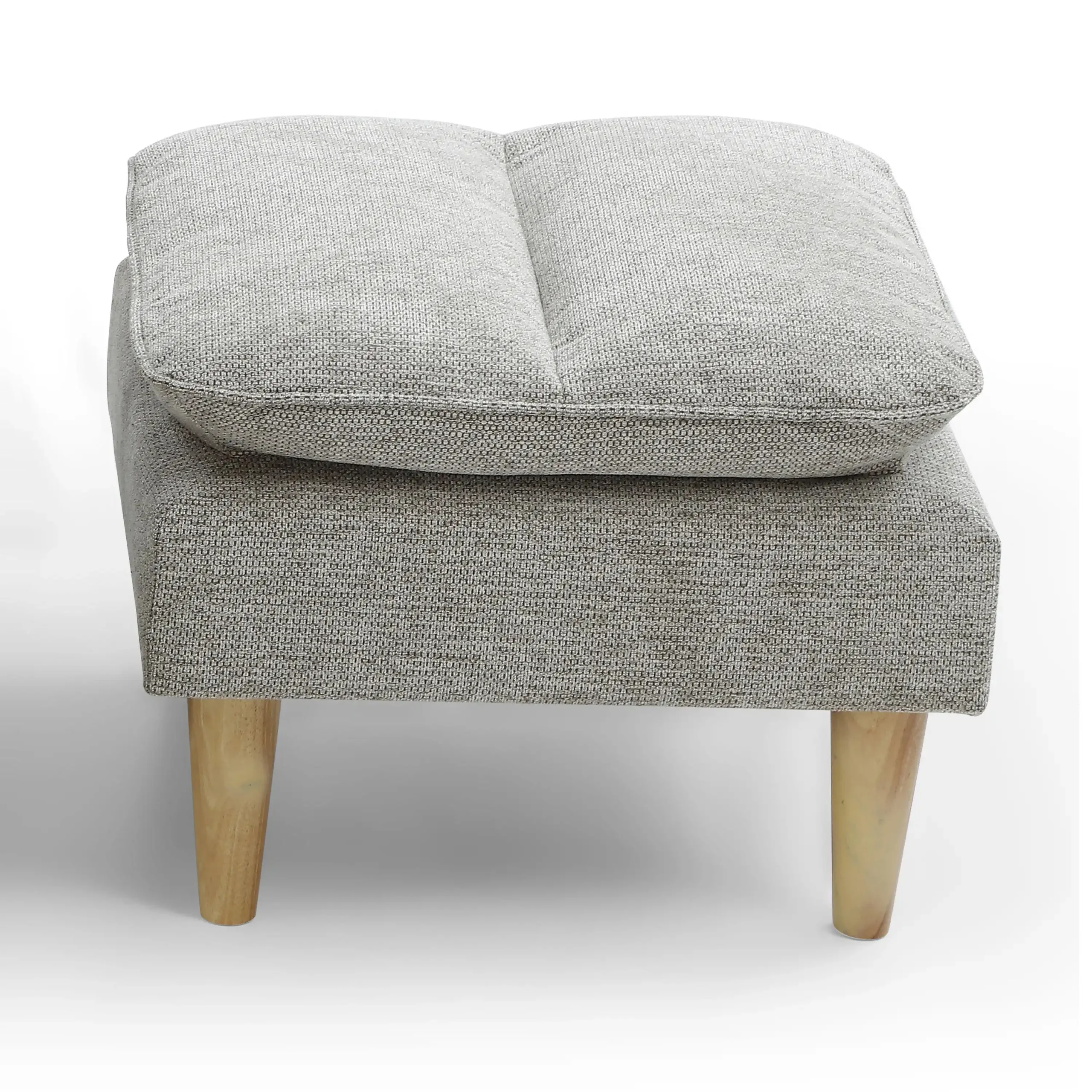 Cosy Rest Chenille Effect Light Grey Footstool - Image 2