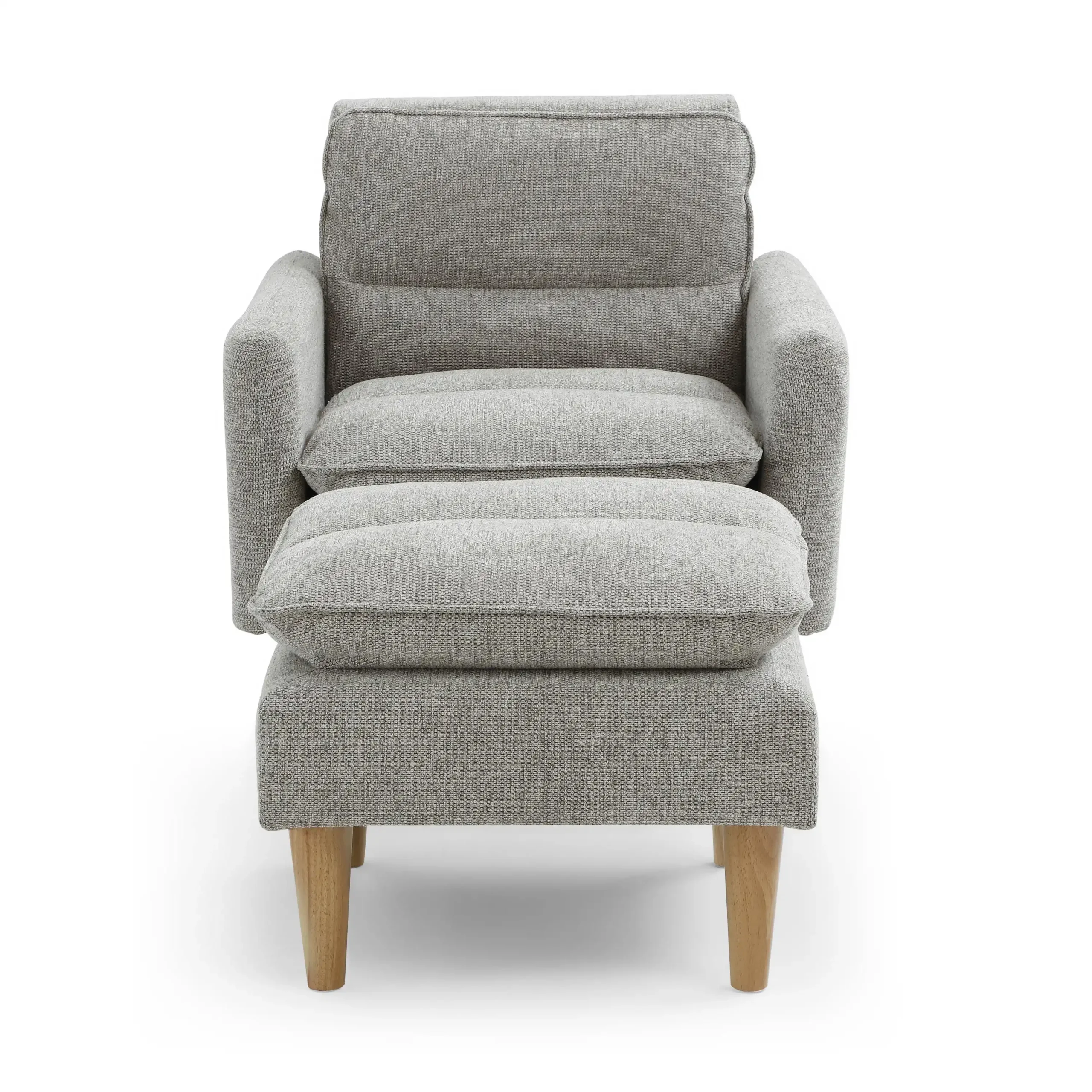 Cosy Rest Chenille Effect Light Grey Armchair - Image 3