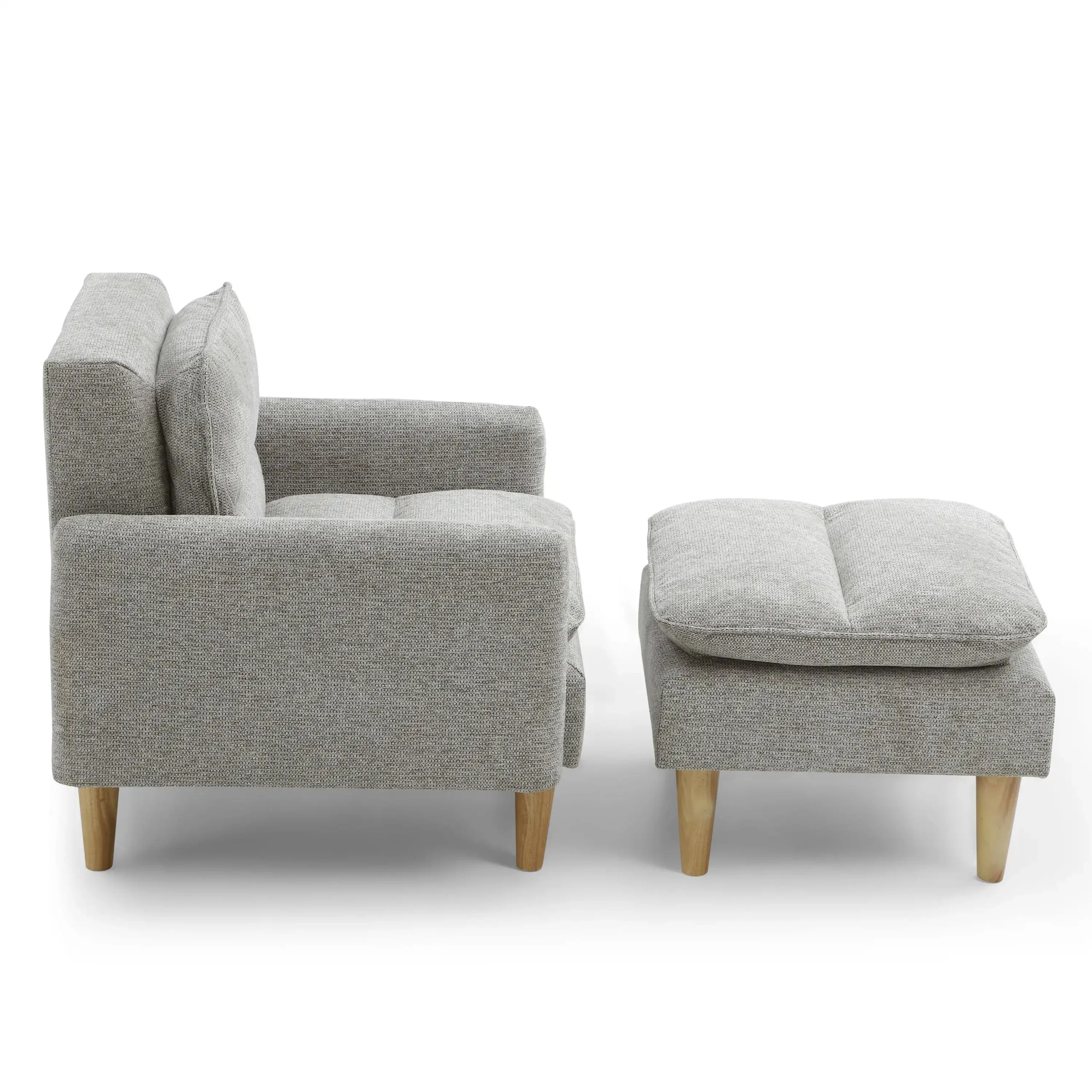 Cosy Rest Chenille Effect Light Grey Armchair - Image 4