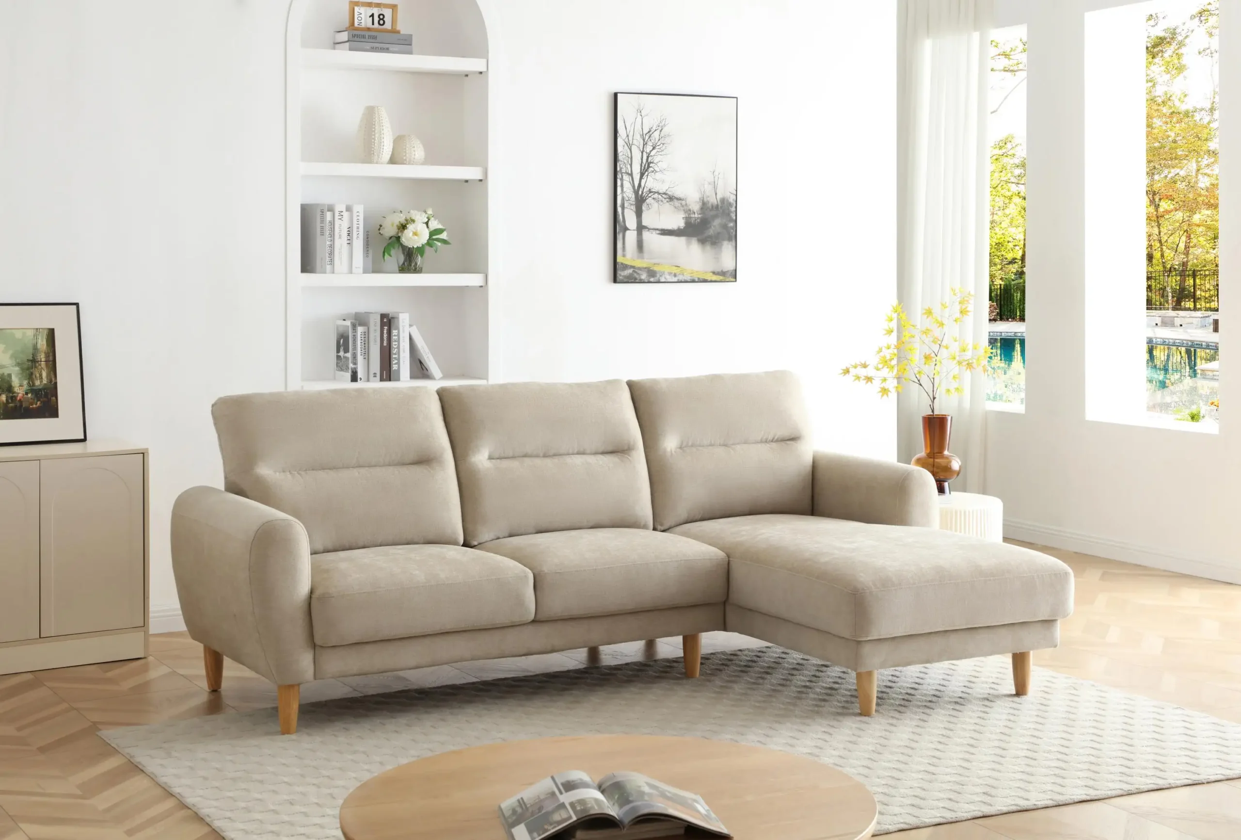 Tabley Natural Corner Sofa - Image 7