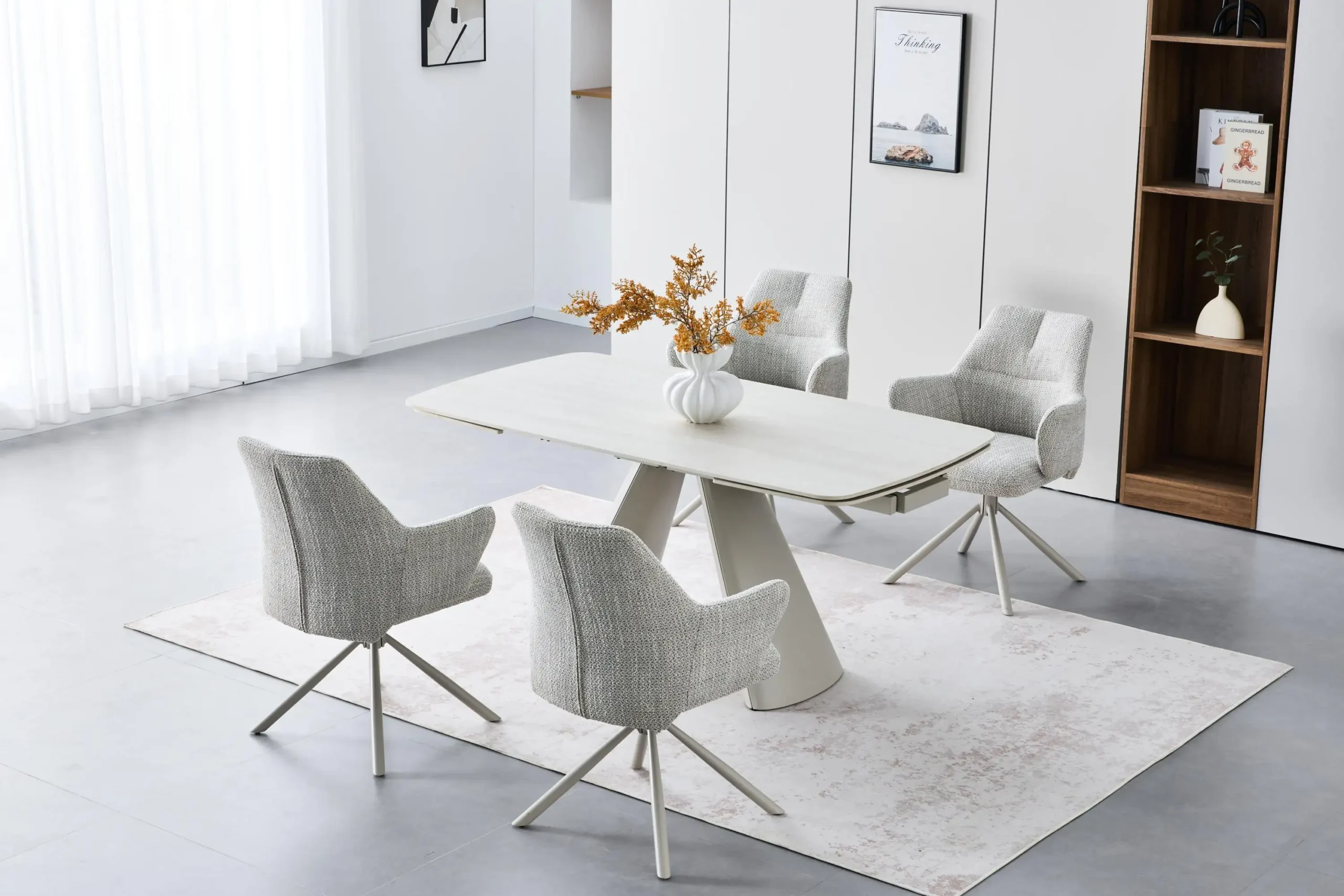 Genoa 2.4m Extending & 4 Modena Chairs Dining Set
