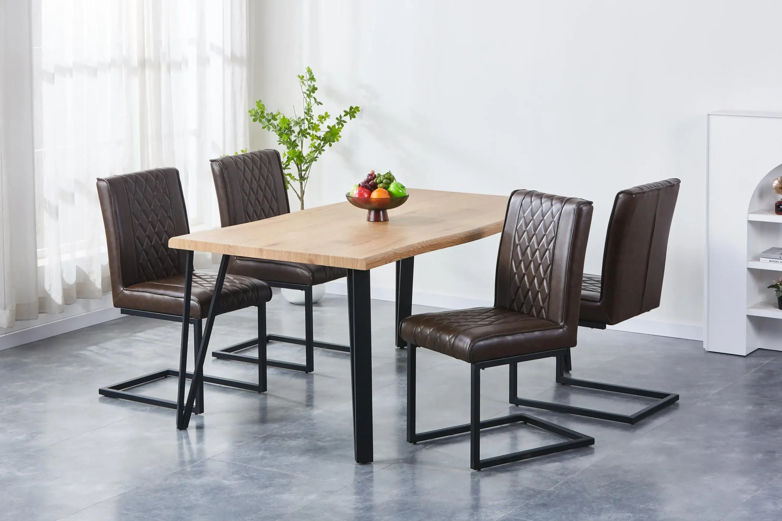 Berkeley 1.6m & 4 Ludlow Brown Dining Set - Image 2