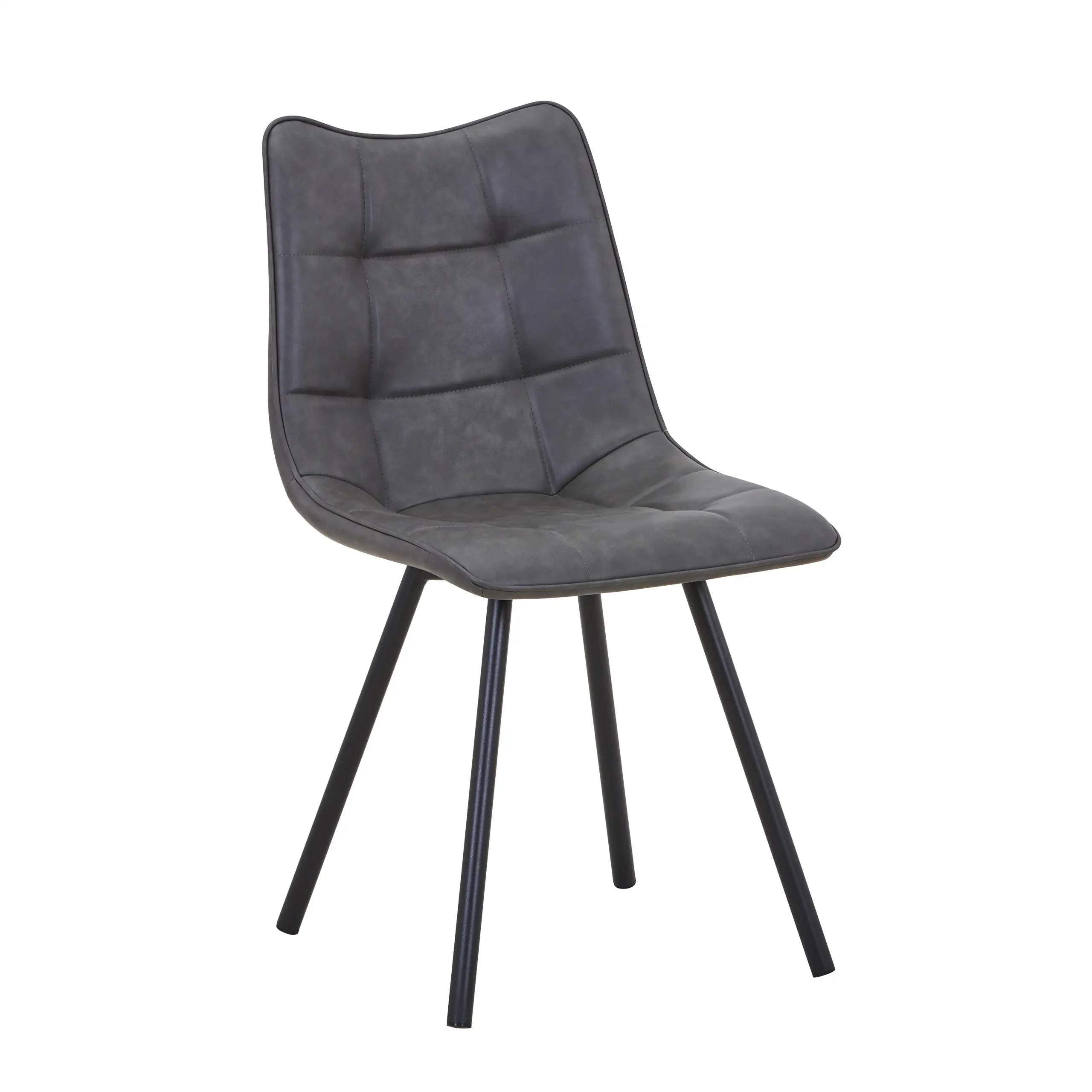 Alnwick Leather Effect Grey Dining Chair