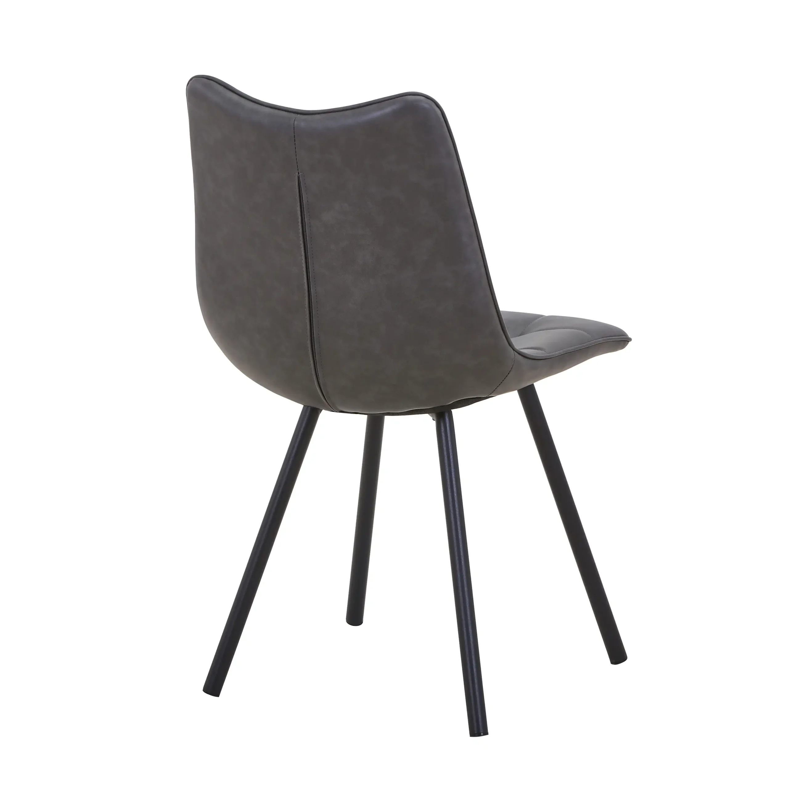 Alnwick Leather Effect Grey Dining Chair - Image 2