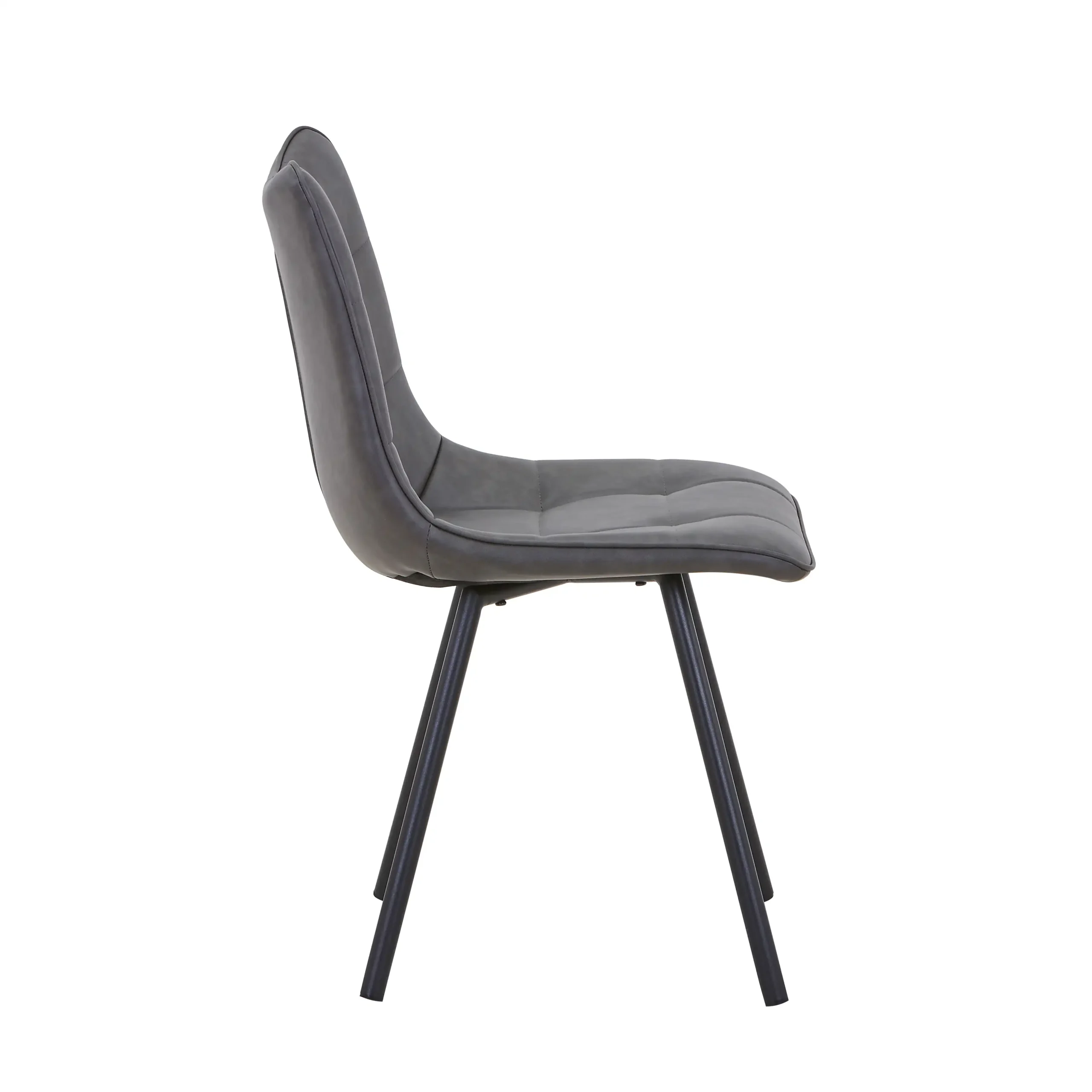 Alnwick Leather Effect Grey Dining Chair - Image 3